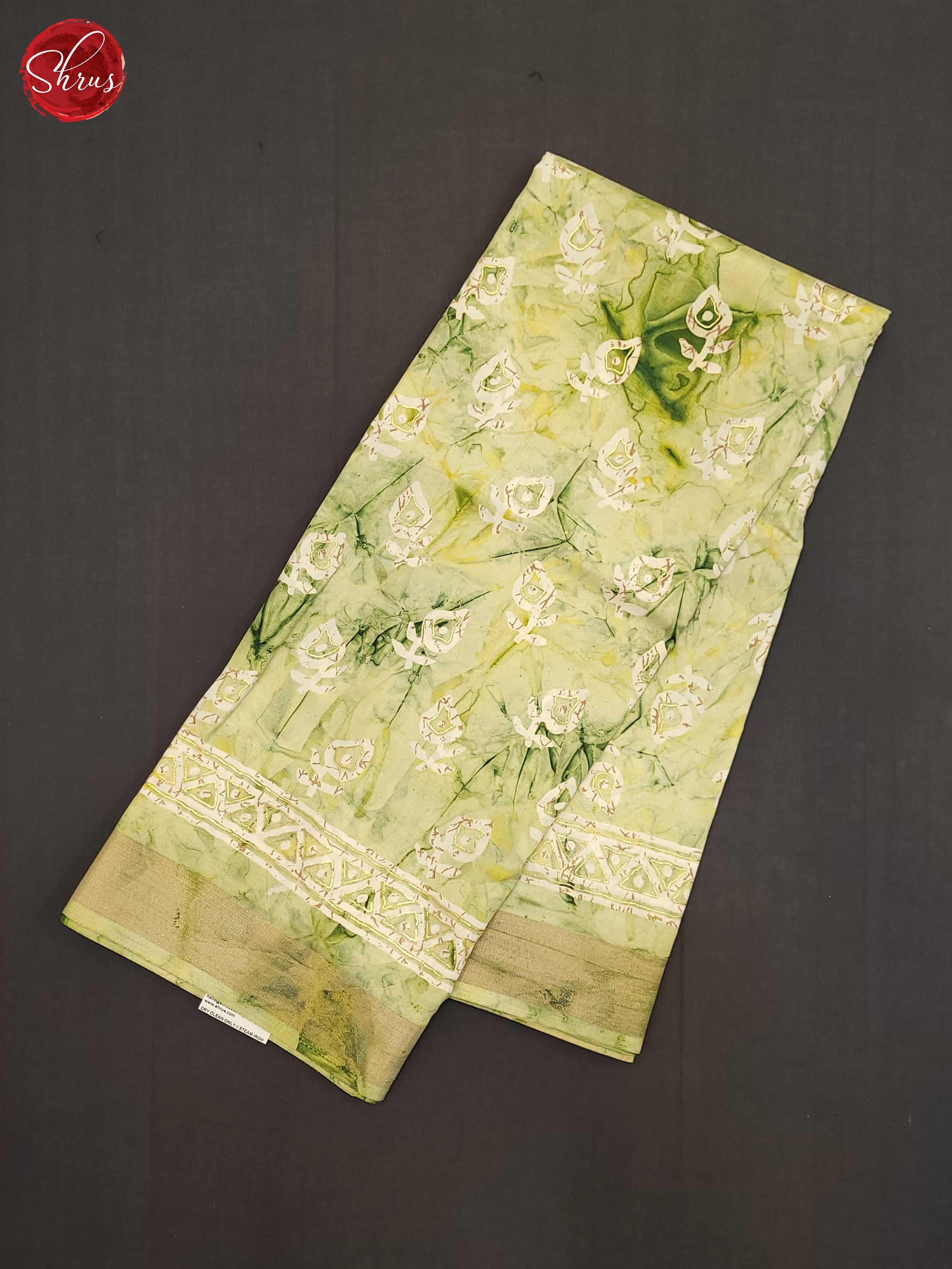 Green(Single Tone) - Semi Crepe Saree - Shop on ShrusEternity.com