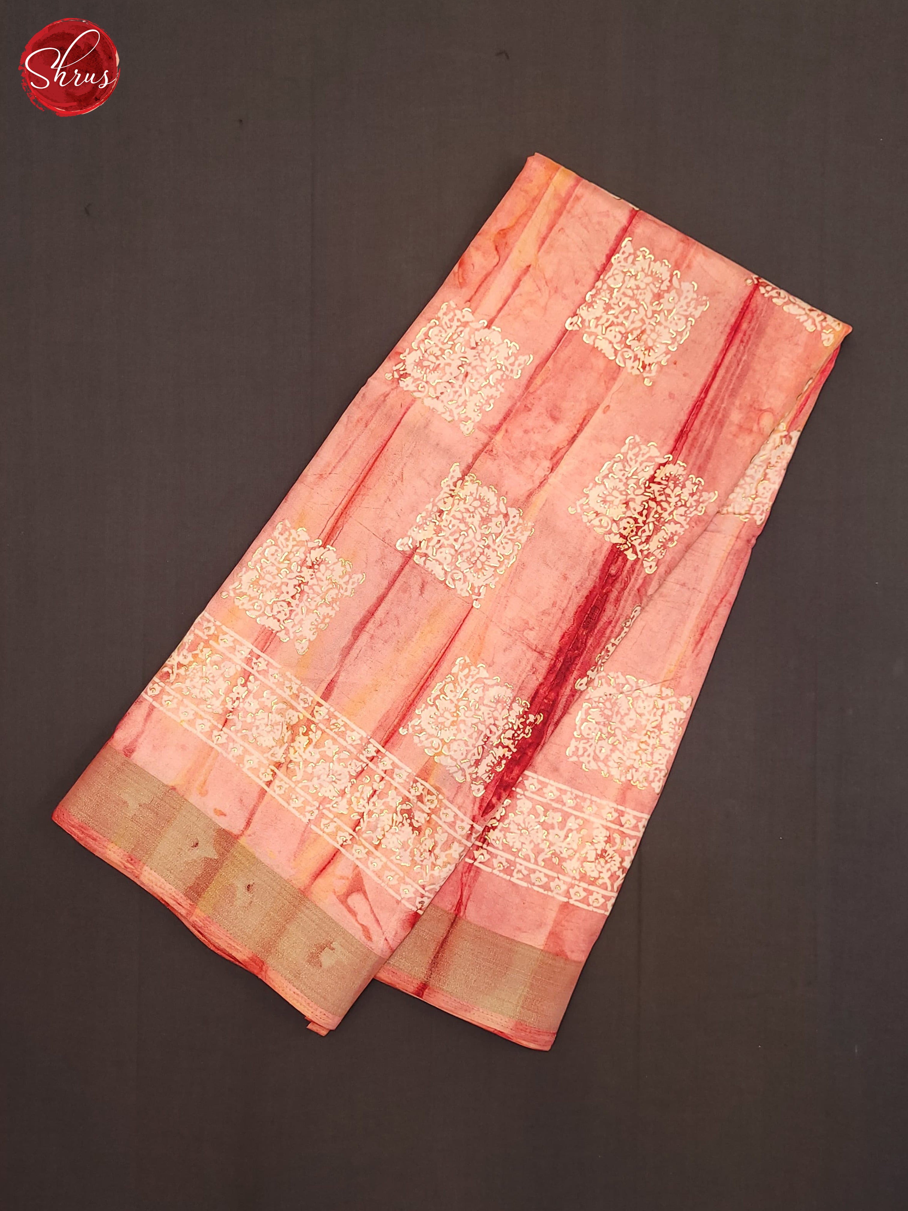 Peachish Pink(Single Tone) - Semi Crepe Saree - Shop on ShrusEternity.com