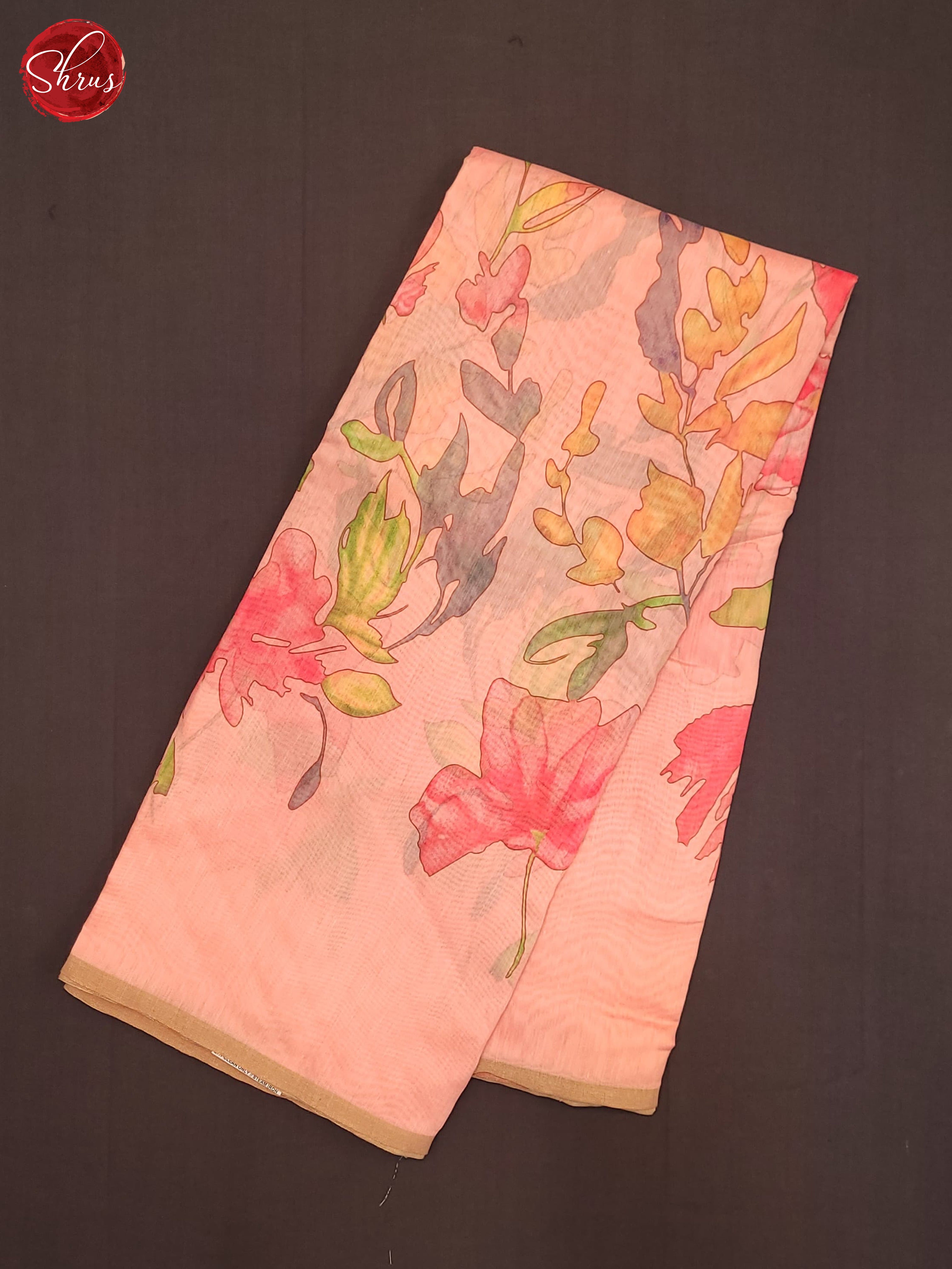 Peachish Pink(Single tone)- Semi Chanderi Saree - Shop on ShrusEternity.com