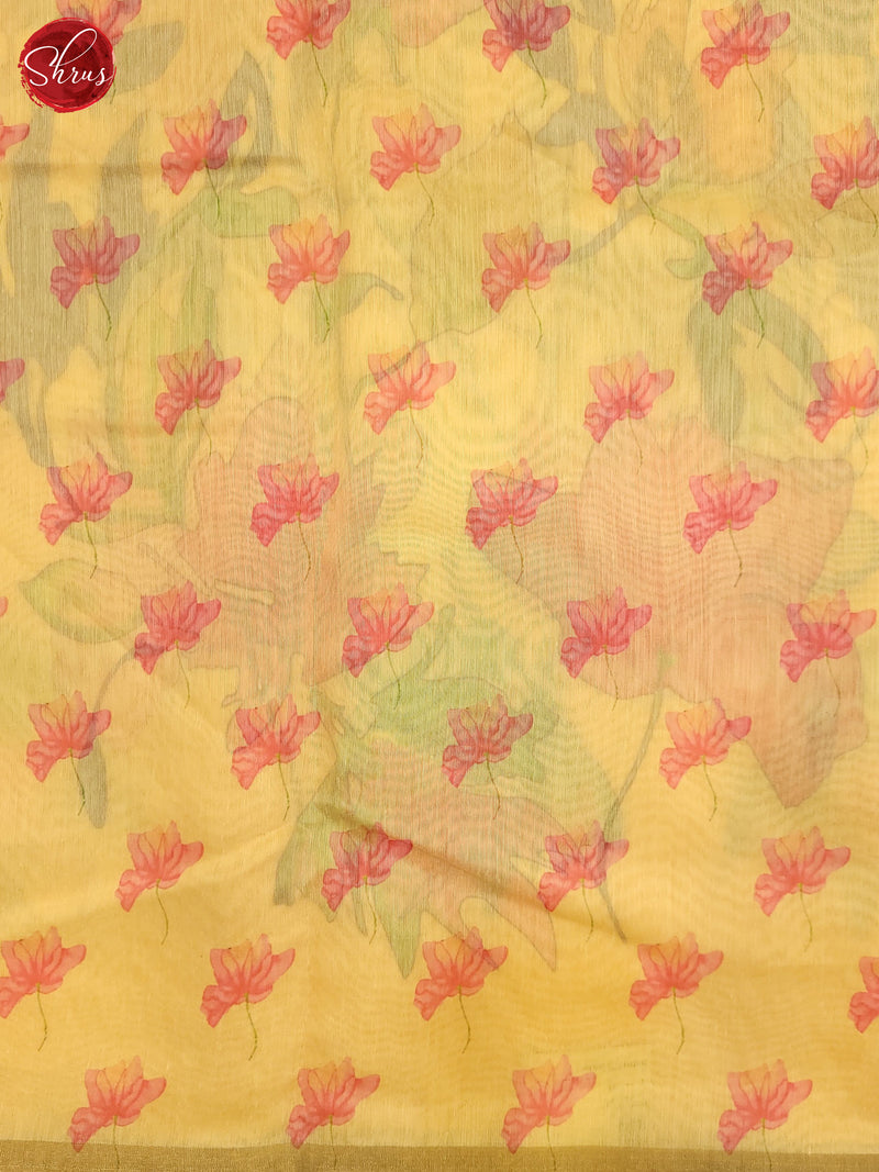 Yellow(Single Tone) - Semi Chanderi Saree - Shop on ShrusEternity.com