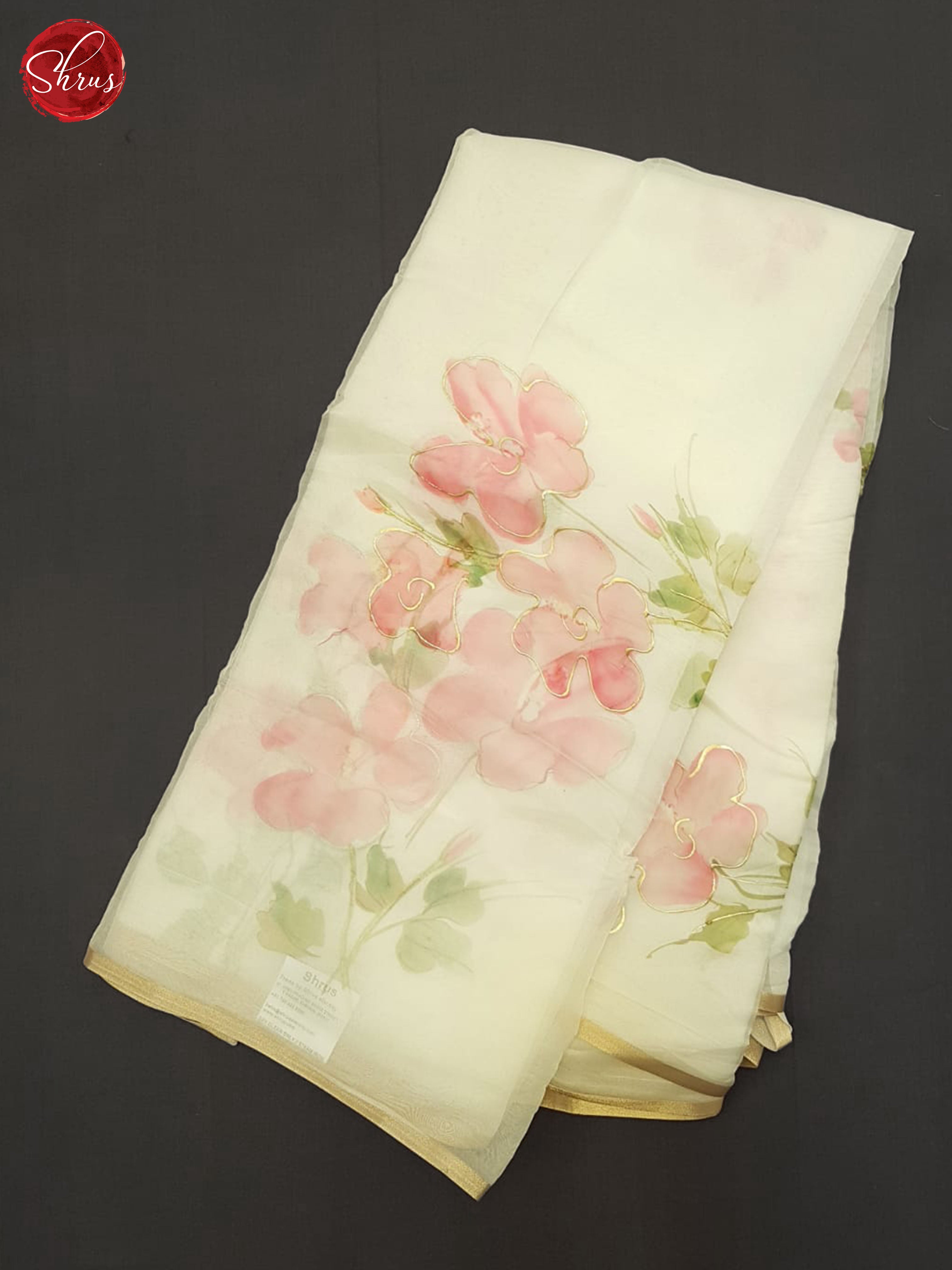 Cream(Single Tone) - Semi Organza Saree - Shop on ShrusEternity.com