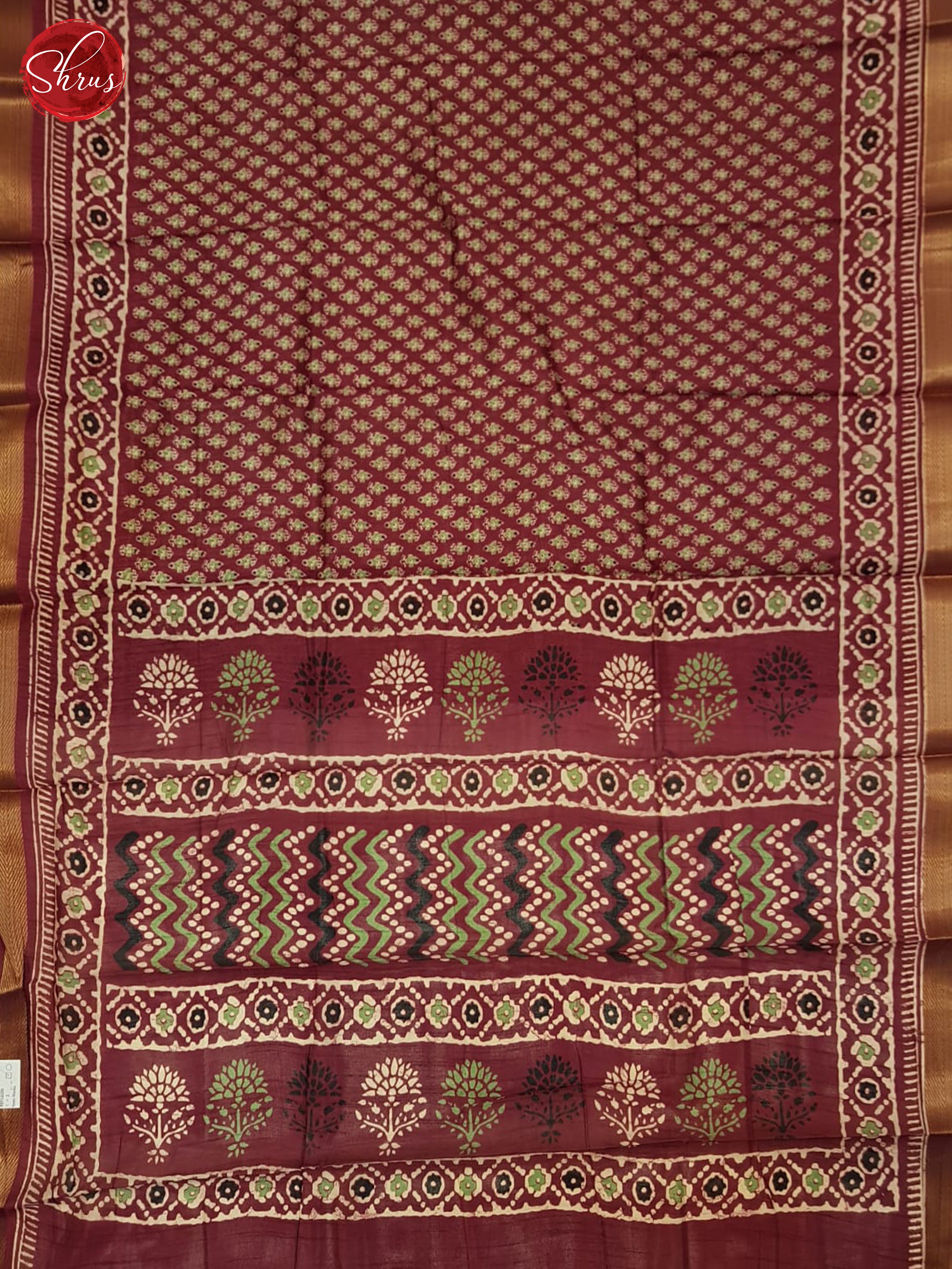 Wine(Single Tone) - Semi Matka Saree - Shop on ShrusEternity.com