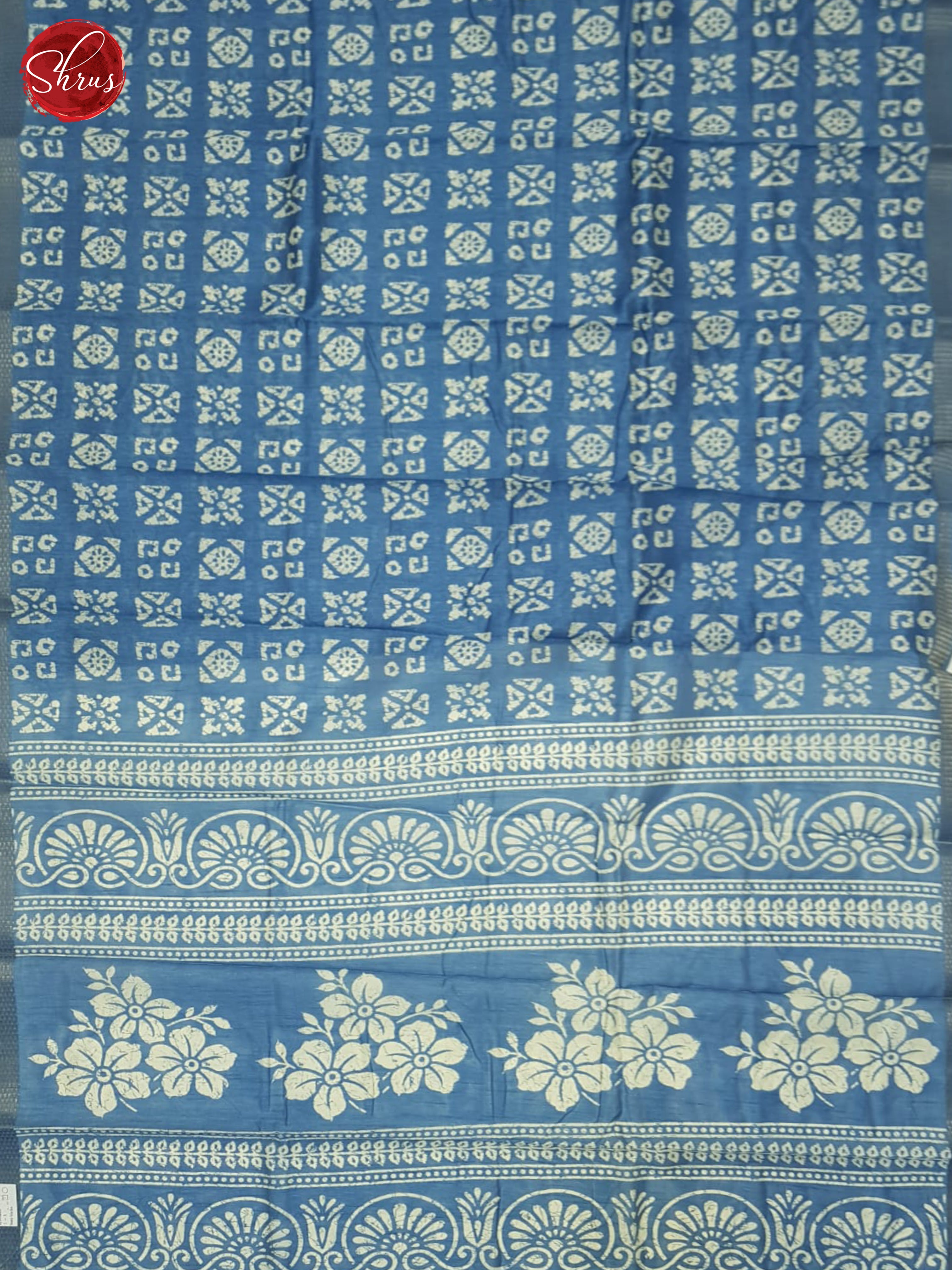 Blue(Single Tone)- Semi Matka Saree - Shop on ShrusEternity.com