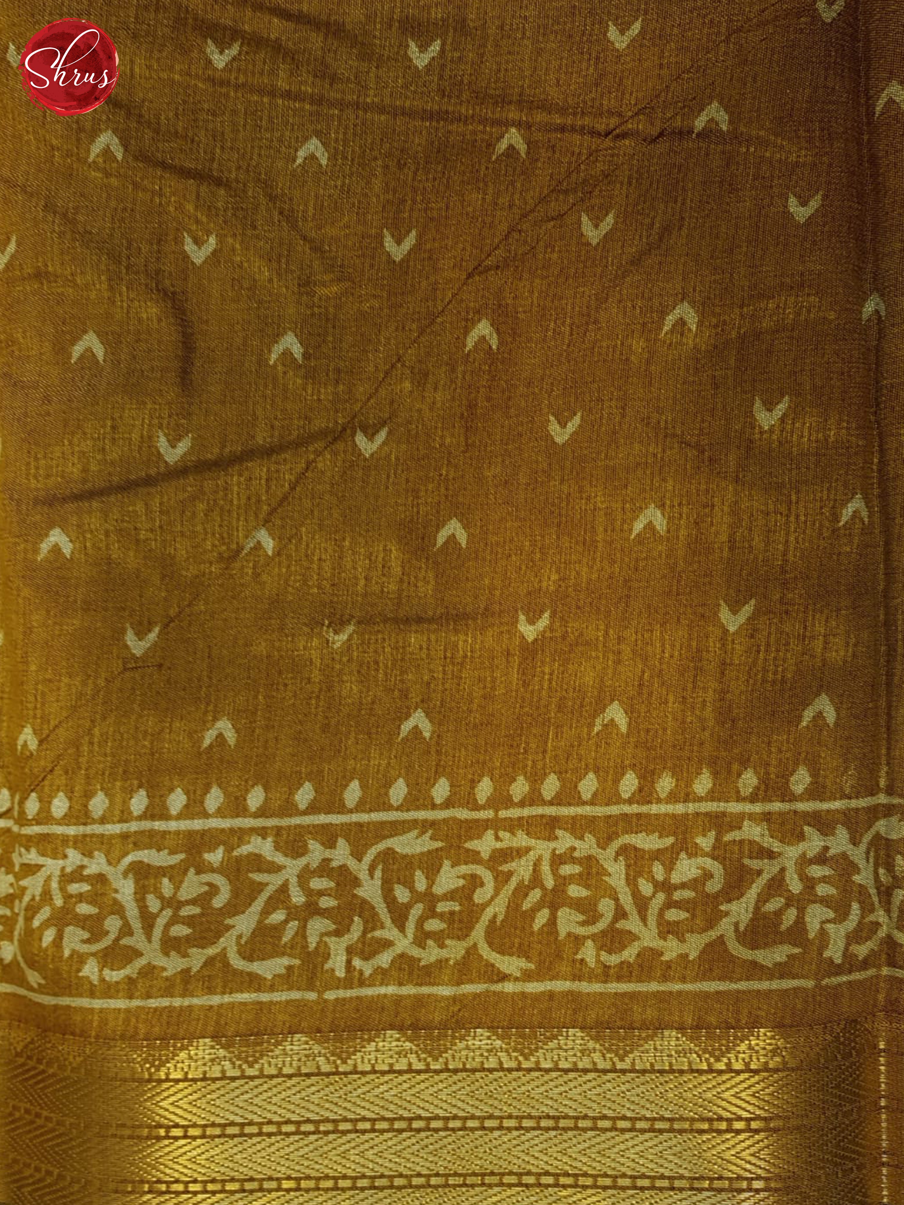 Dull Gold(Single Tone)- Semi Matka Saree - Shop on ShrusEternity.com