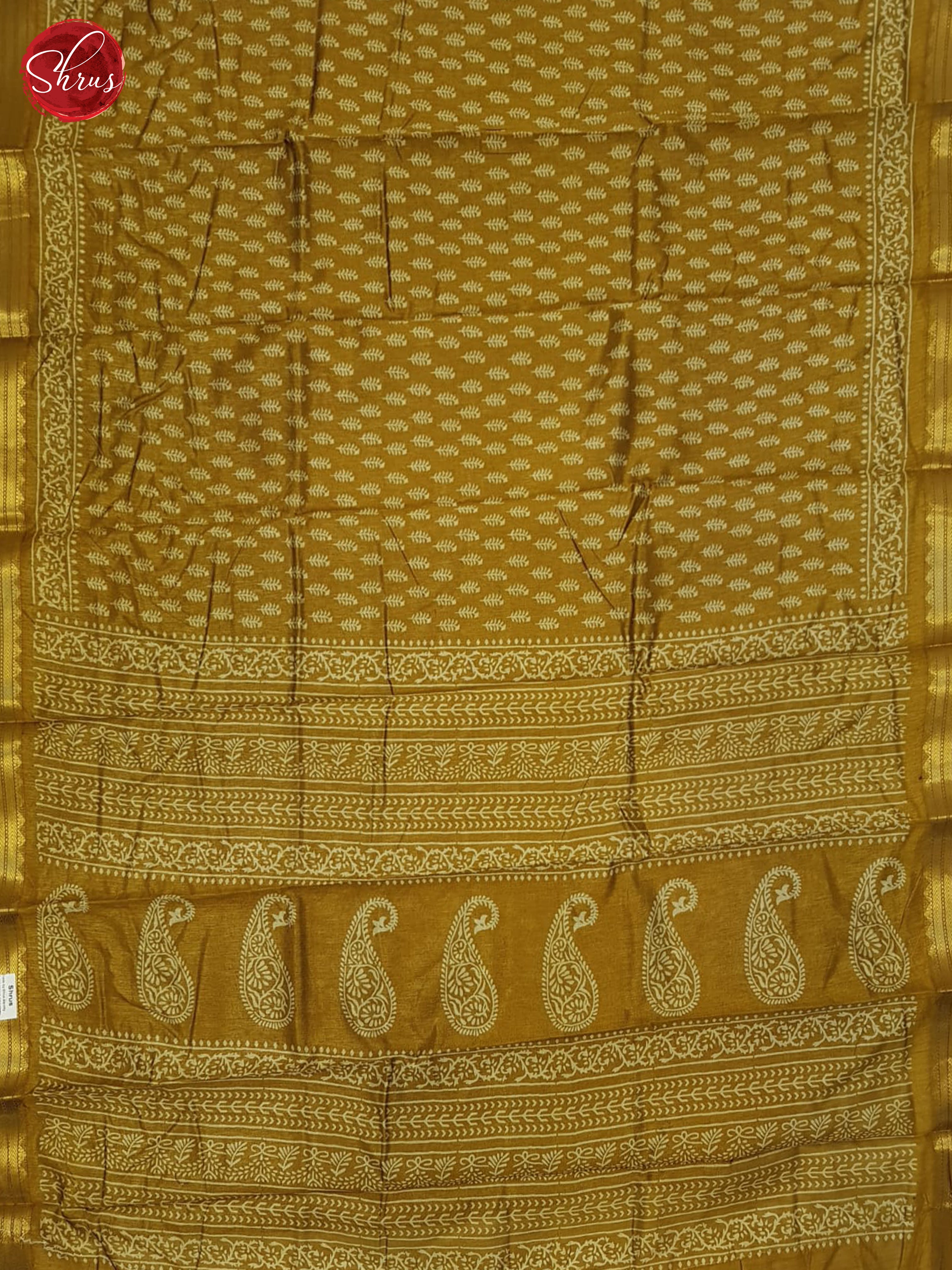 Dull Gold(Single Tone)- Semi Matka Saree - Shop on ShrusEternity.com