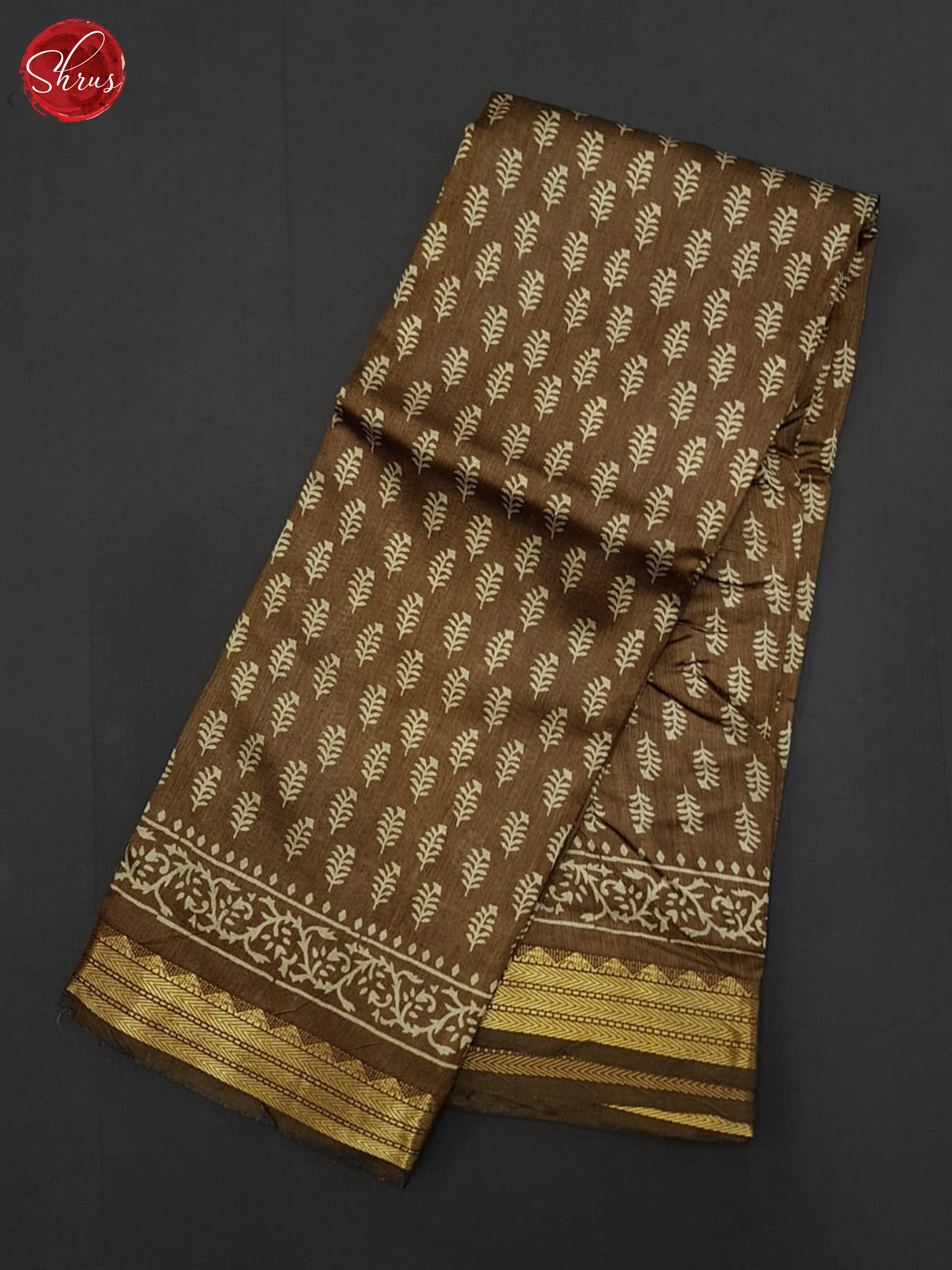 Brown(single Tone) - Semi Matka Saree - Shop on ShrusEternity.com