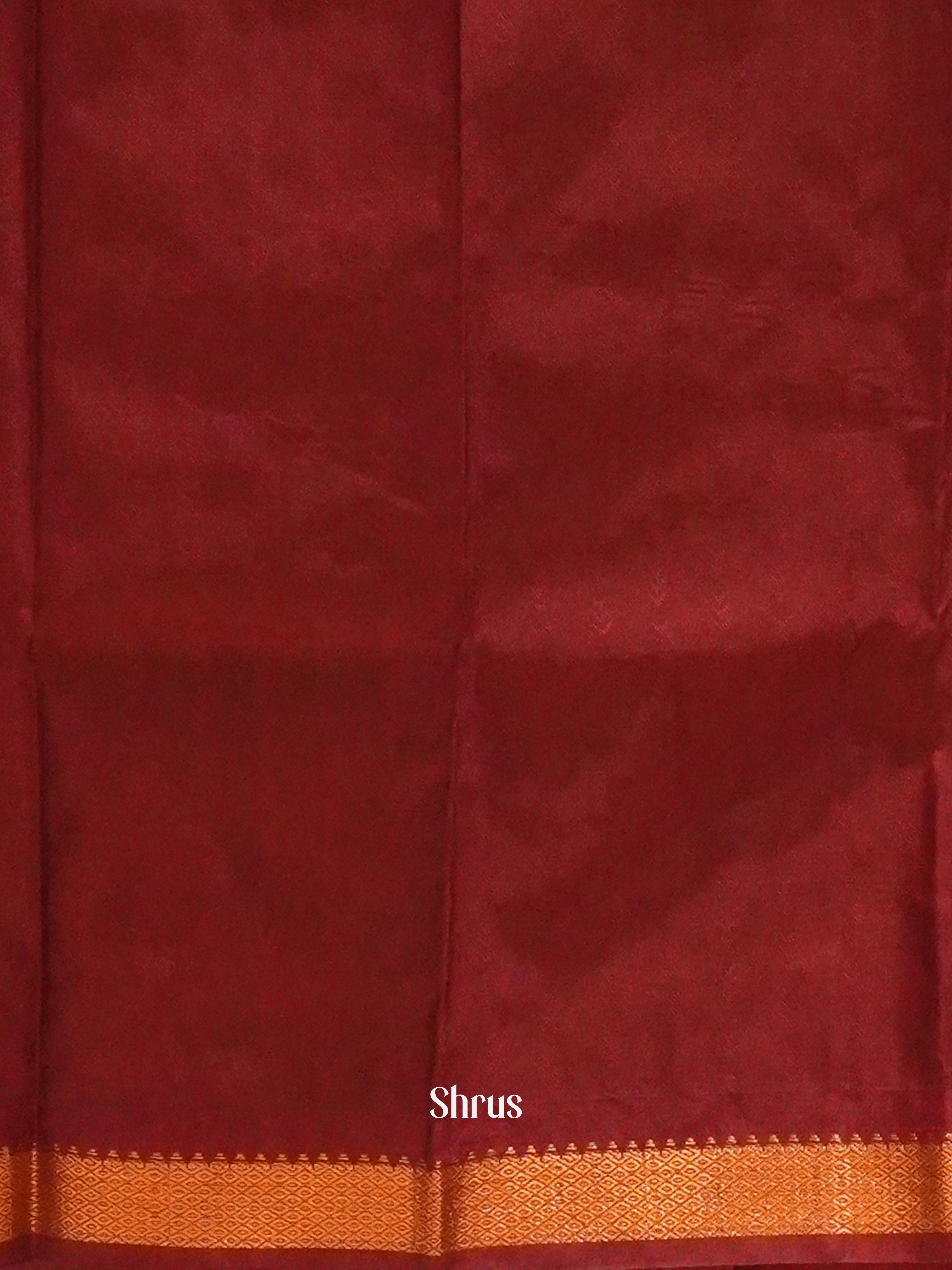 grey &  Maroon - Semi Kanchipuram Saree