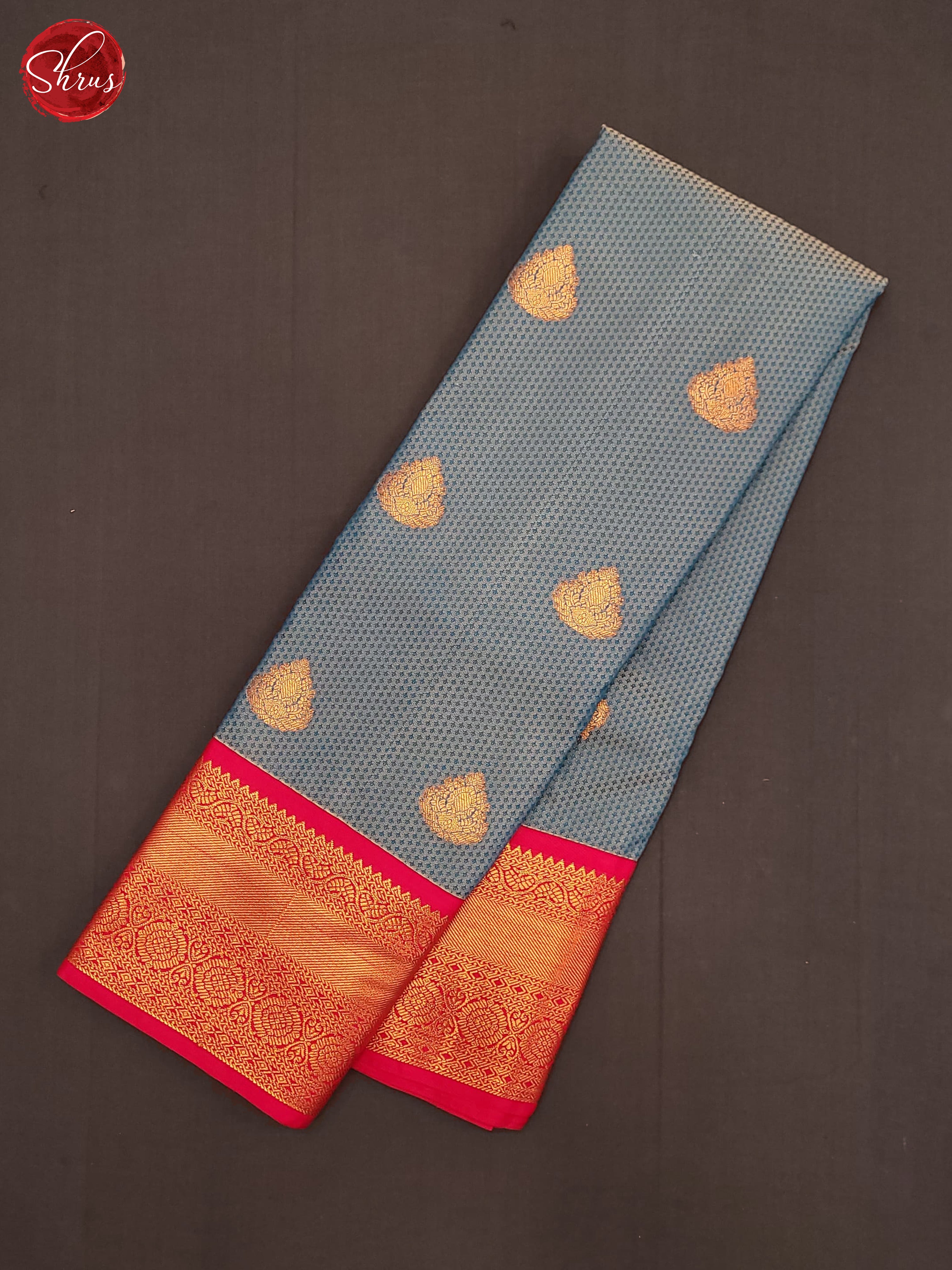 Blue & Pink - Semi Kanchipuram Saree - Shop on ShrusEternity.com