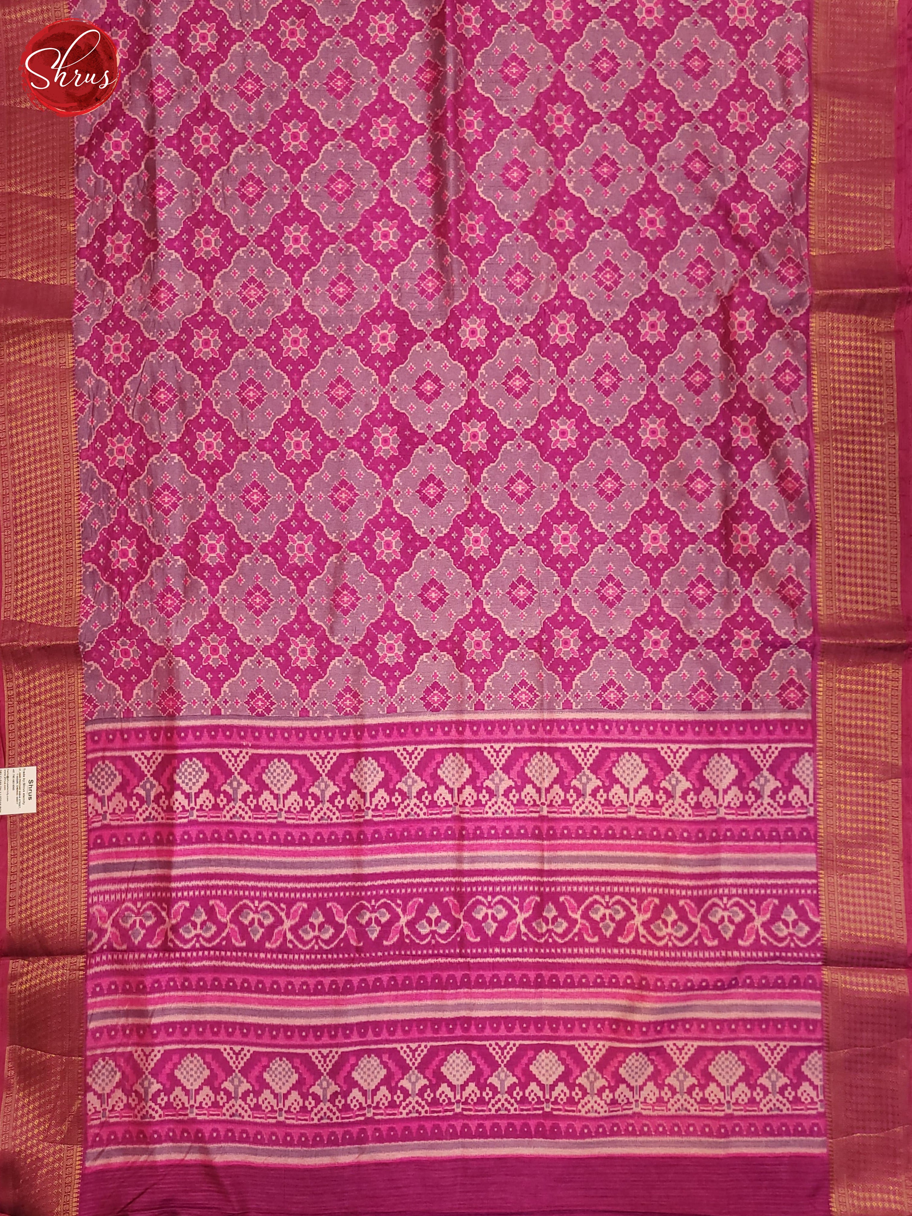 Pink & Grey - Semi Patola Saree - Shop on ShrusEternity.com