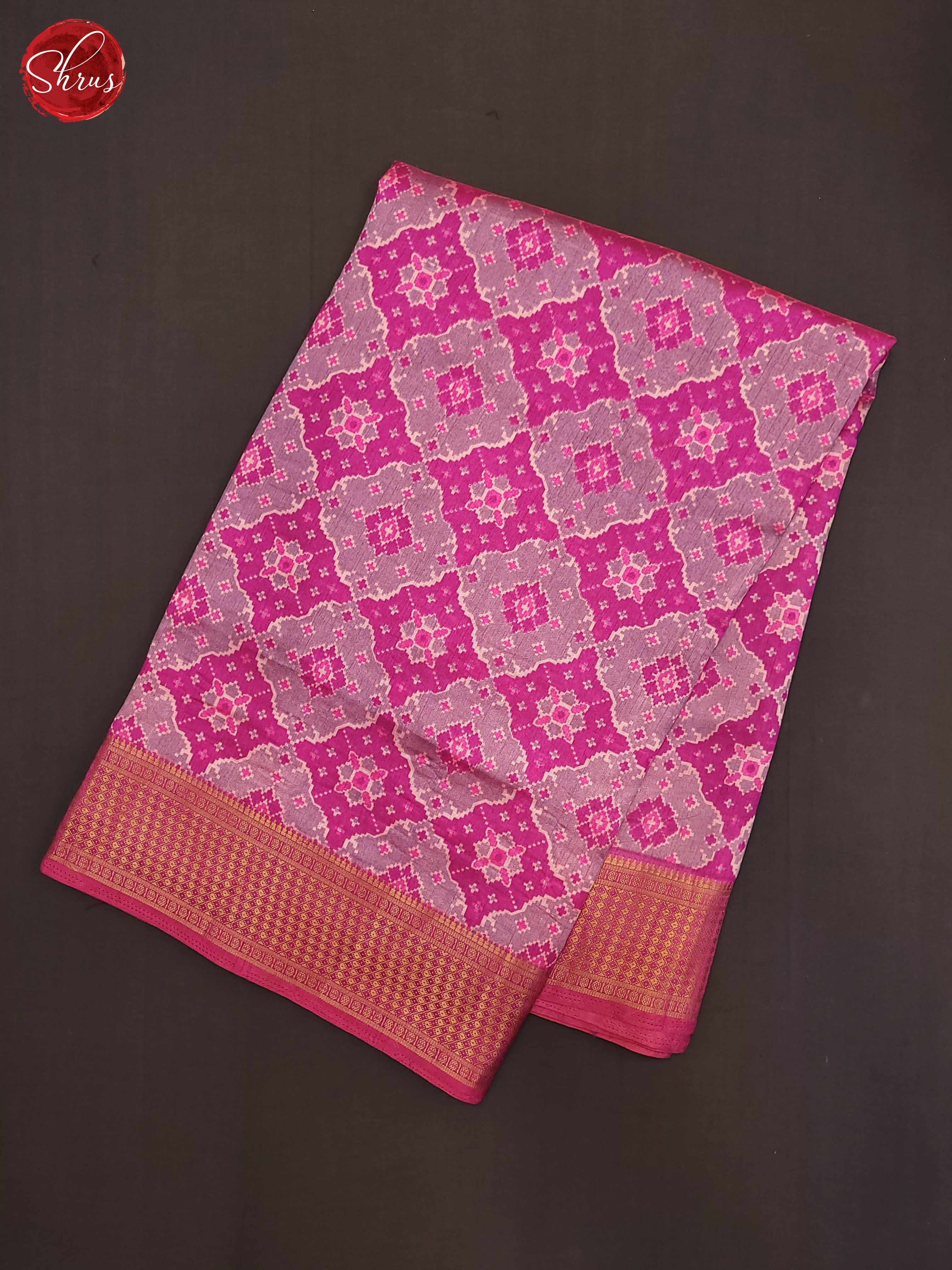 Pink & Grey - Semi Patola Saree - Shop on ShrusEternity.com