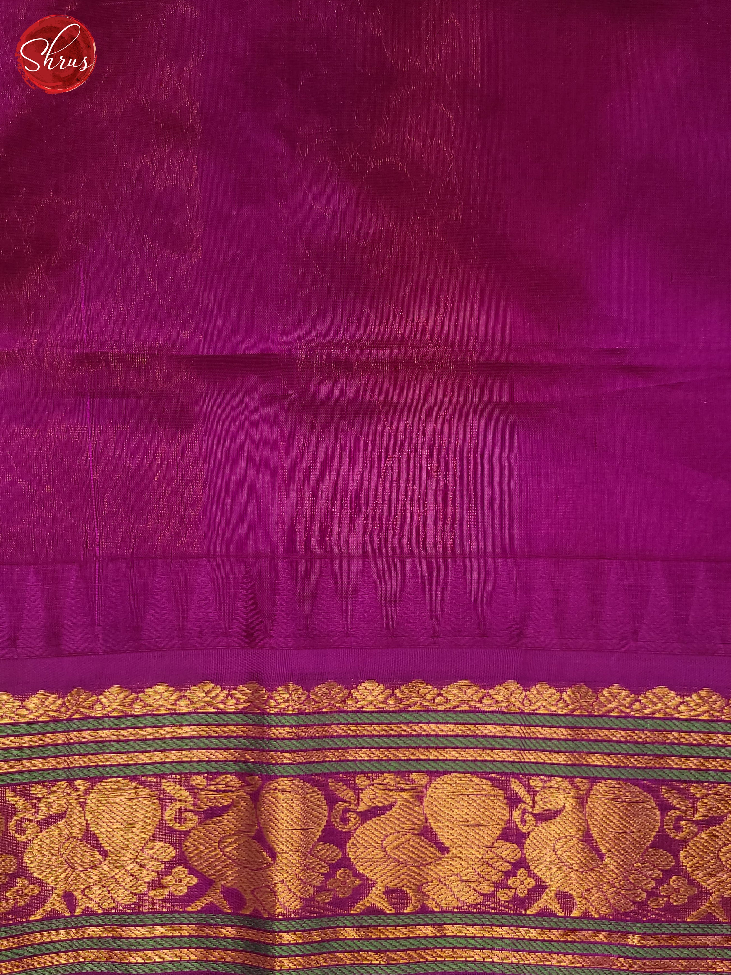 Green & Purple - Silk Cotton Saree - Shop on ShrusEternity.com