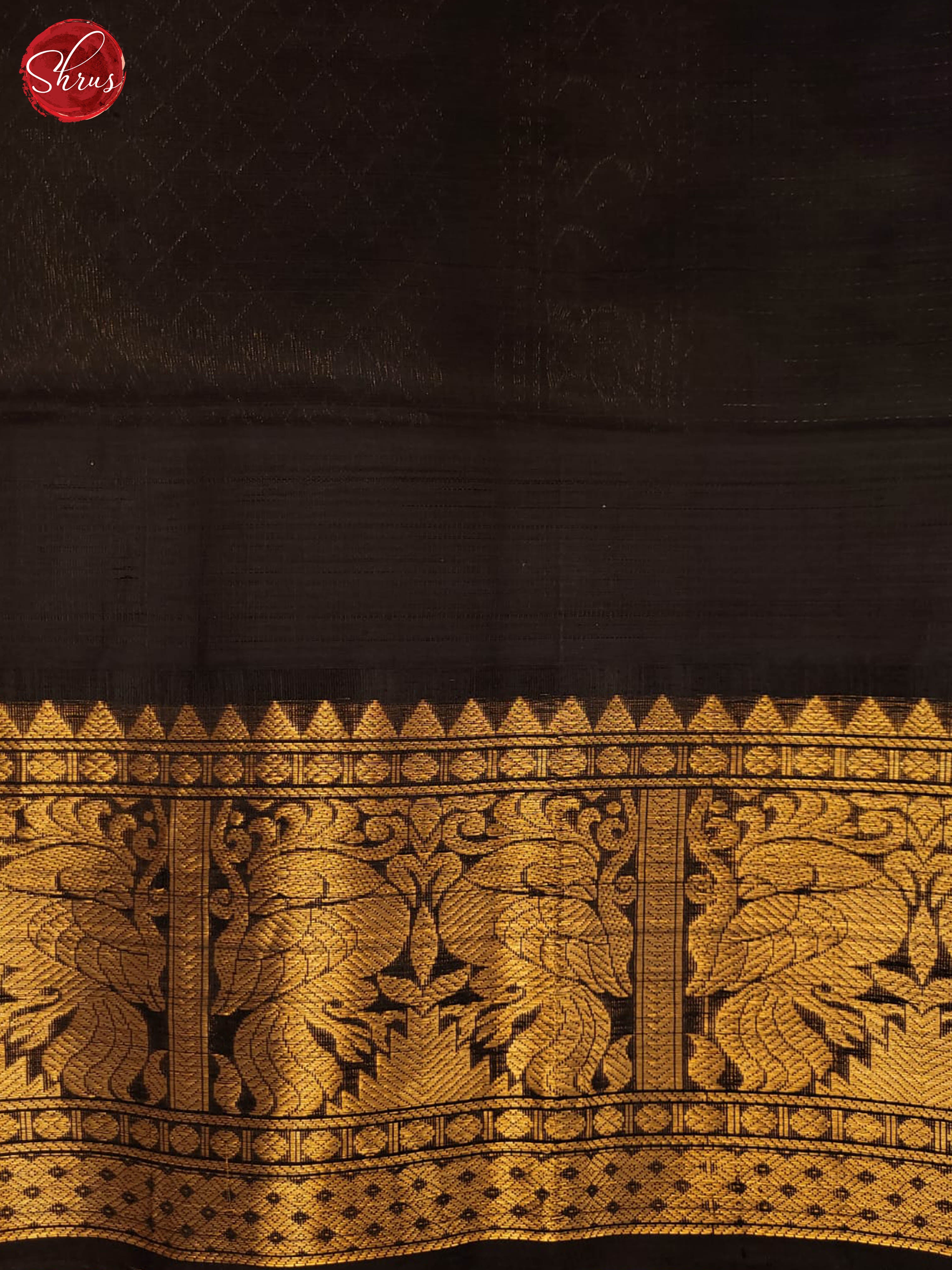 Mustard and Black- Silk Cotton Saree - Shop on ShrusEternity.com