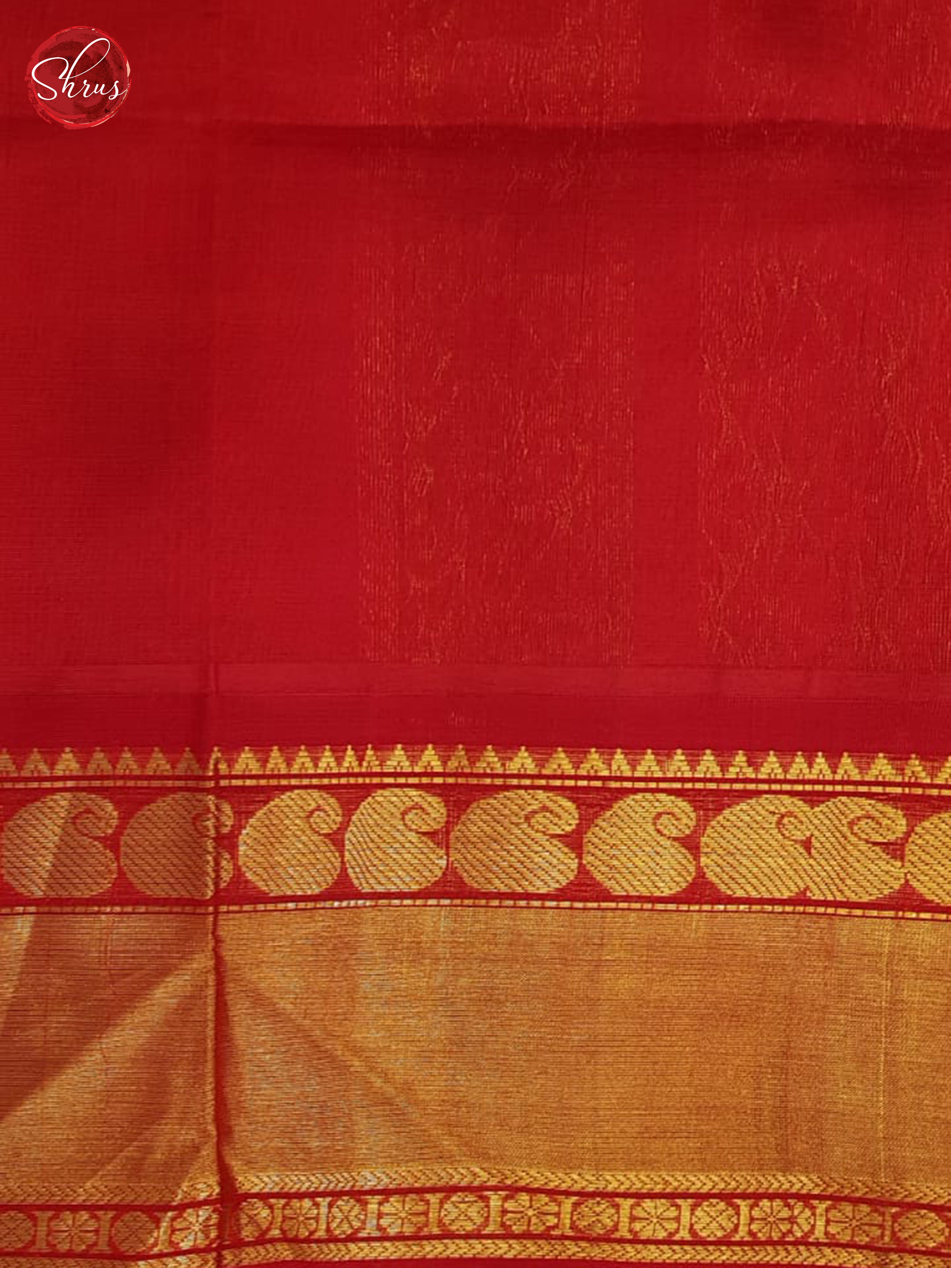 Blue And Red- Silk Cotton Saree - Shop on ShrusEternity.com