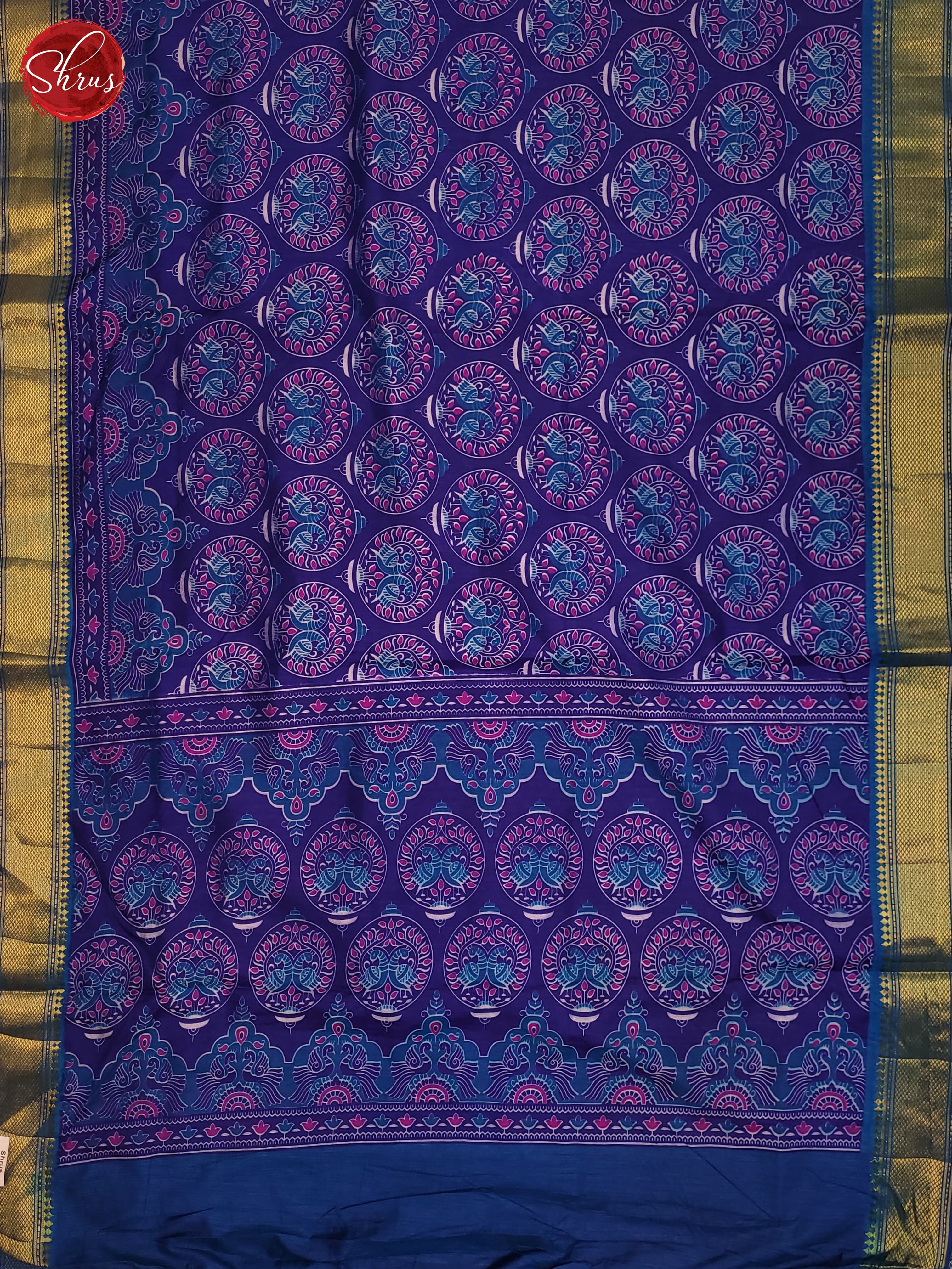 Blue &  Purple - Semi Patola Saree - Shop on ShrusEternity.com