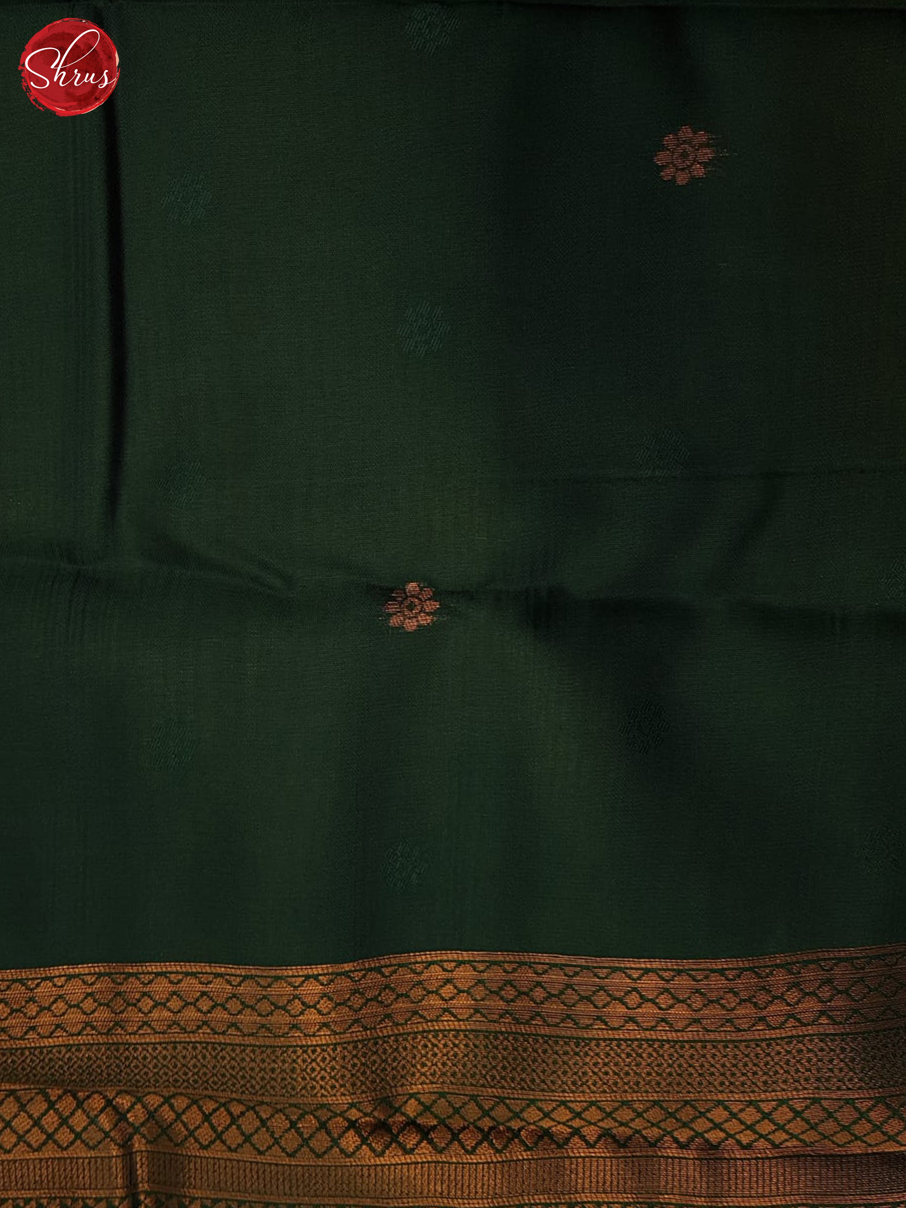 mustard and green - Semi Kanchipuram Saree - Shop on ShrusEternity.com