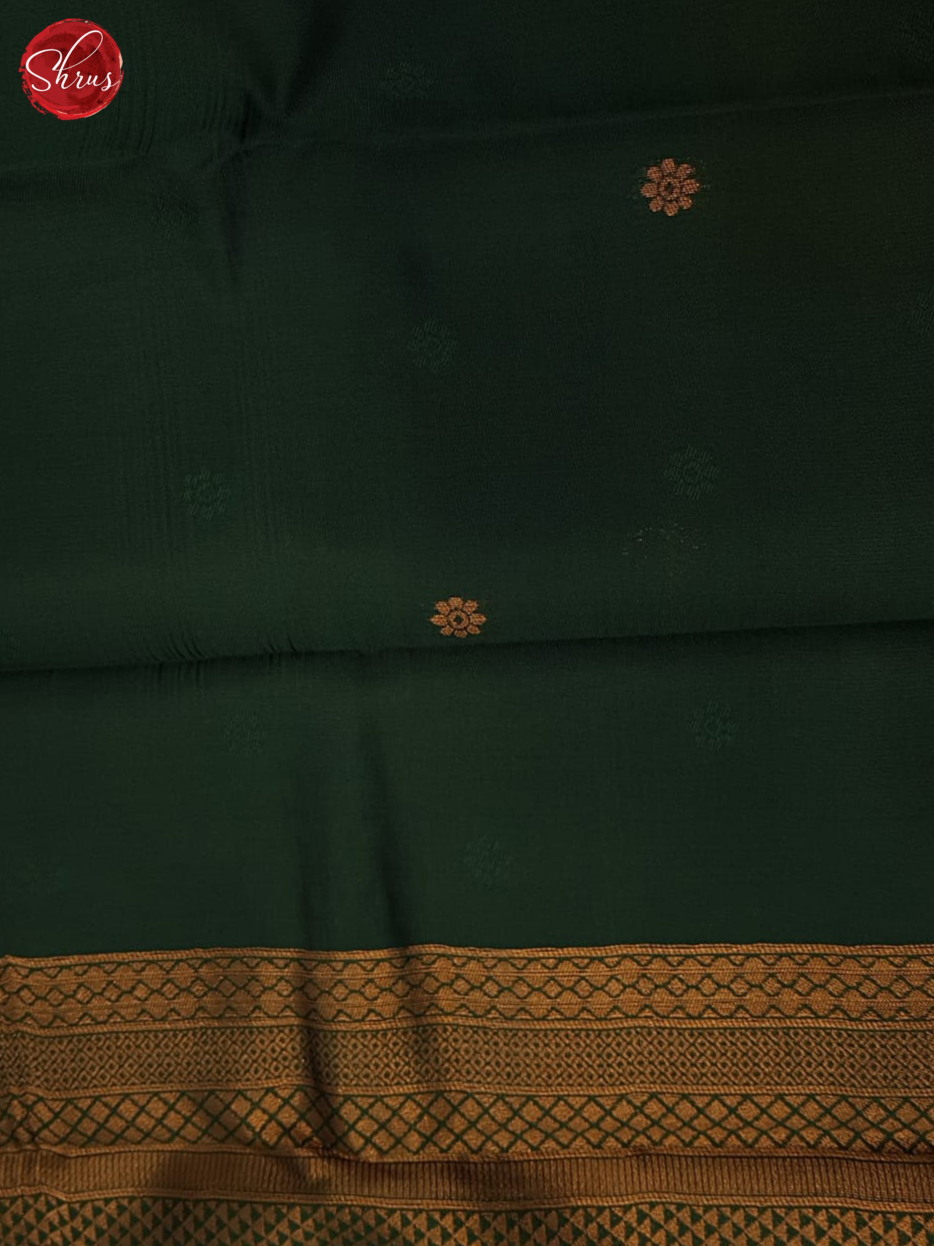 brick orange and green- Semi Kanchipuram Saree - Shop on ShrusEternity.com