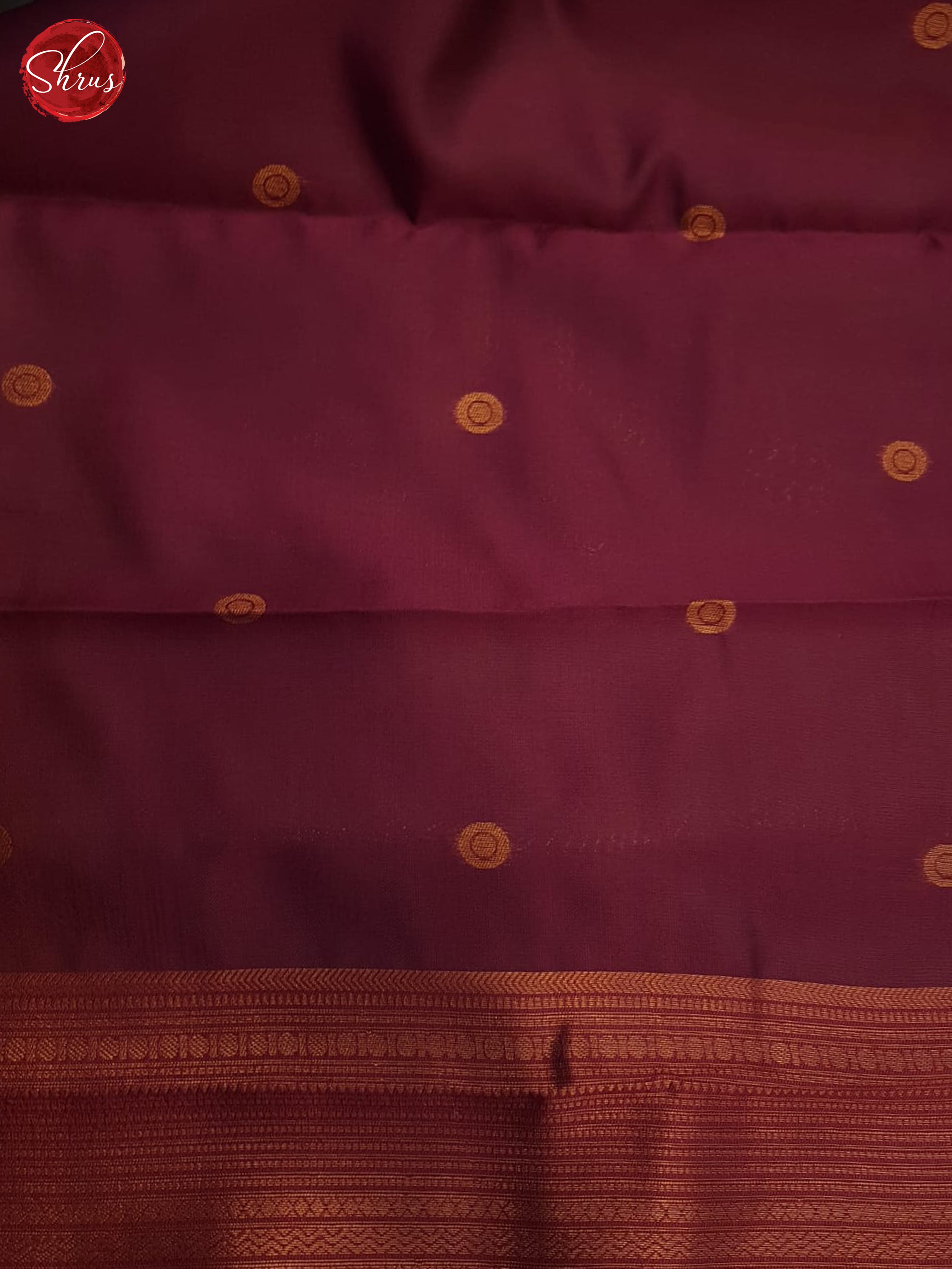 grey and arraku maroon - Semi Kanchipuram Saree - Shop on ShrusEternity.com