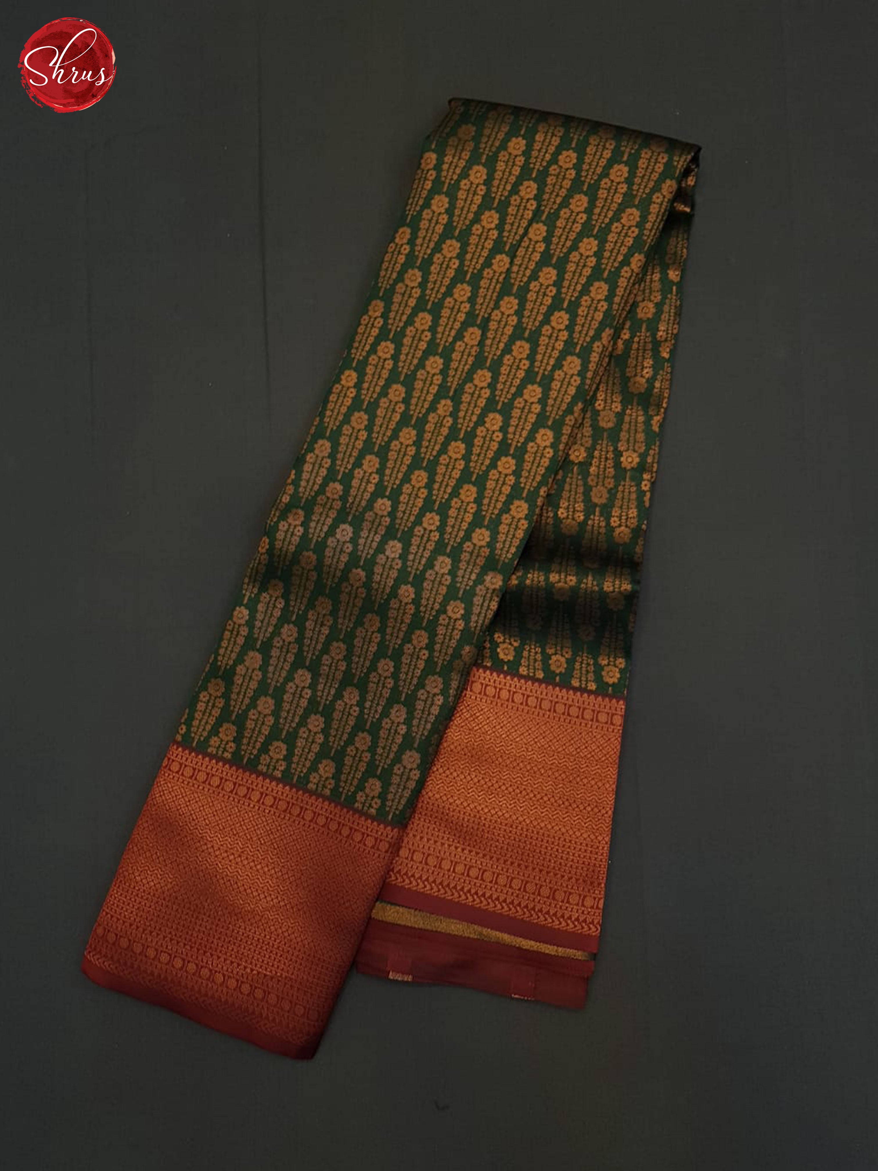 Green And Araku Maroon-Semi Kanchipuram Saree - Shop on ShrusEternity.com