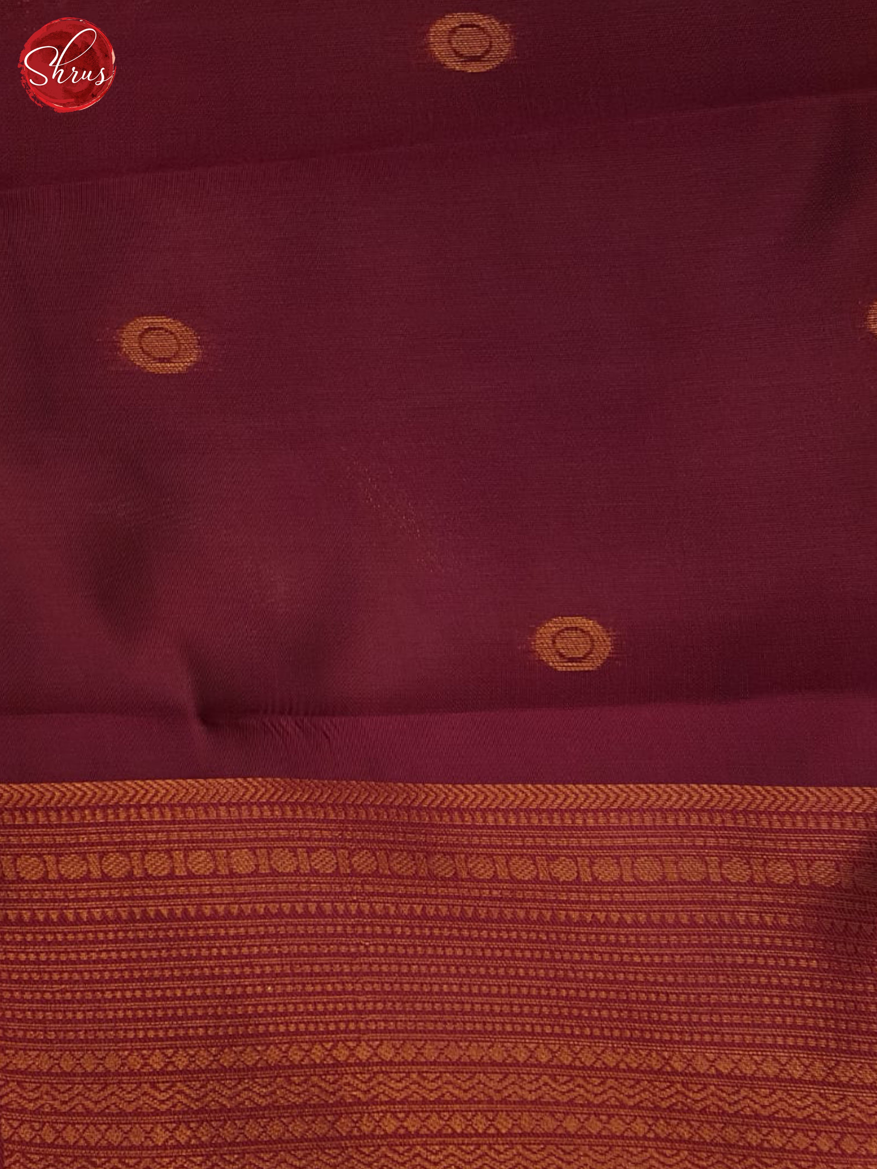 Beige And Arakku Maroon-Semi Kanchipuram Saree - Shop on ShrusEternity.com