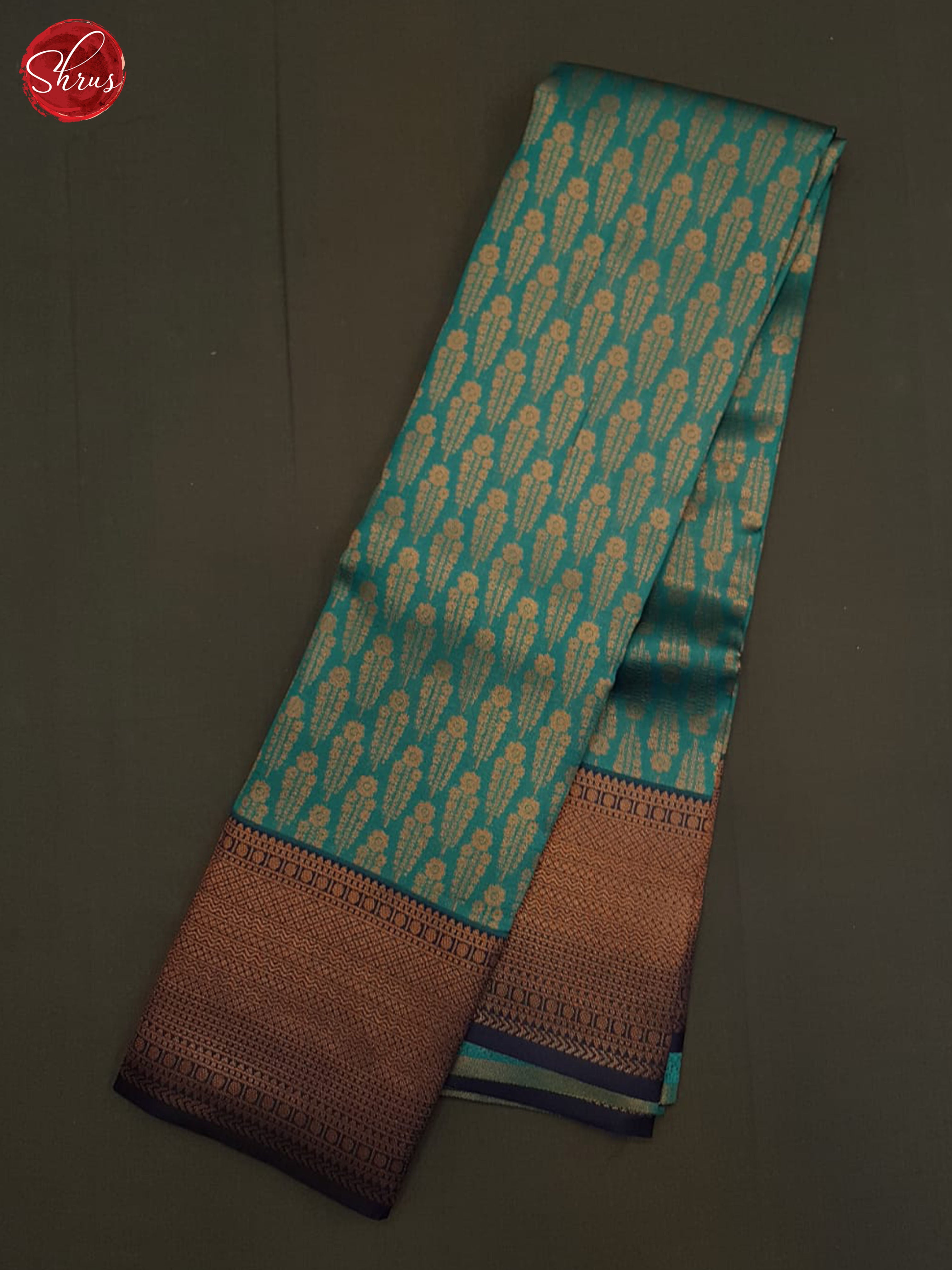 Green And Blue- Semi Kanchipuram Saree - Shop on ShrusEternity.com