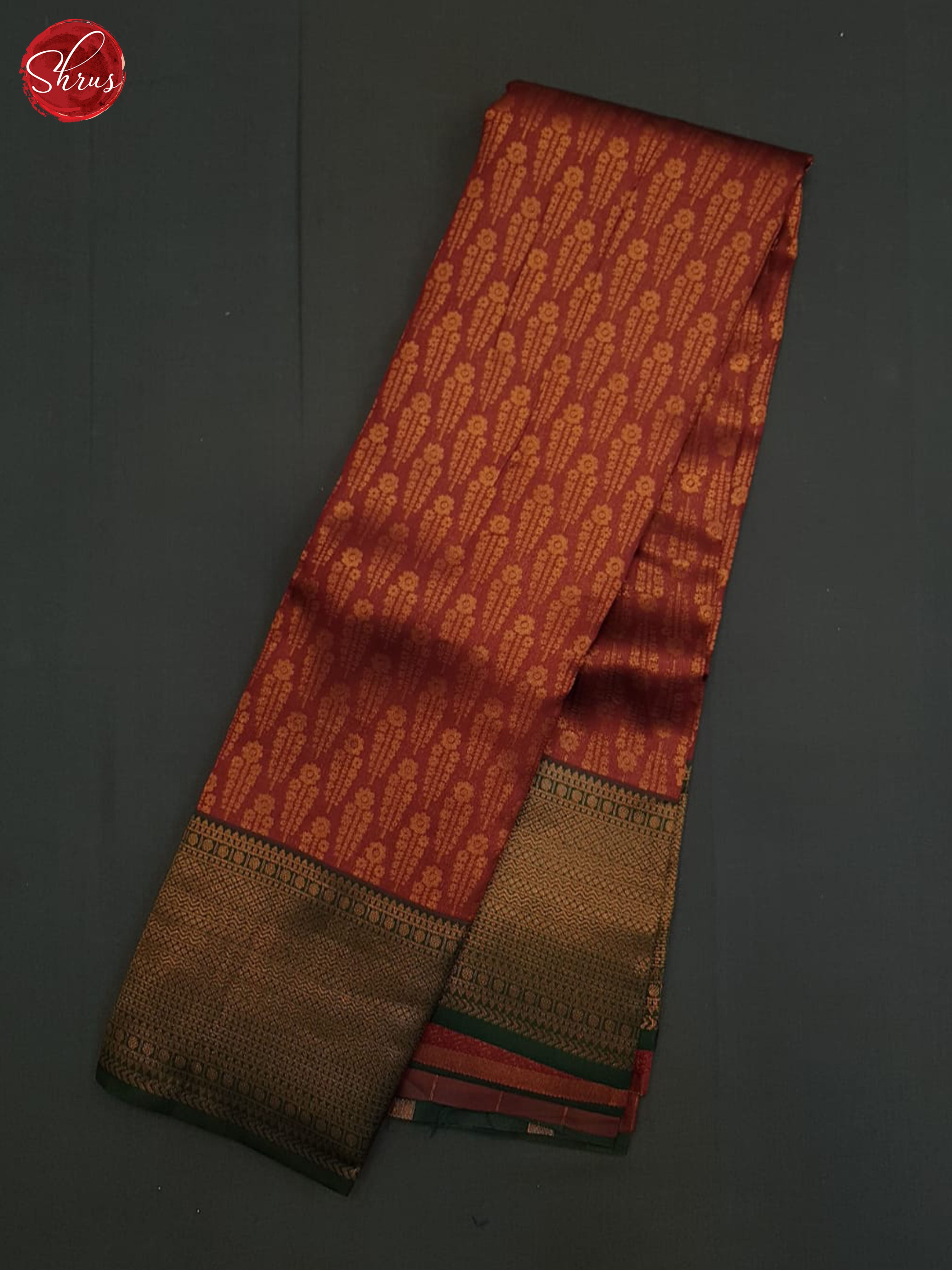 Arakku Maroon And Green-Semi kanchipuram Saree - Shop on ShrusEternity.com