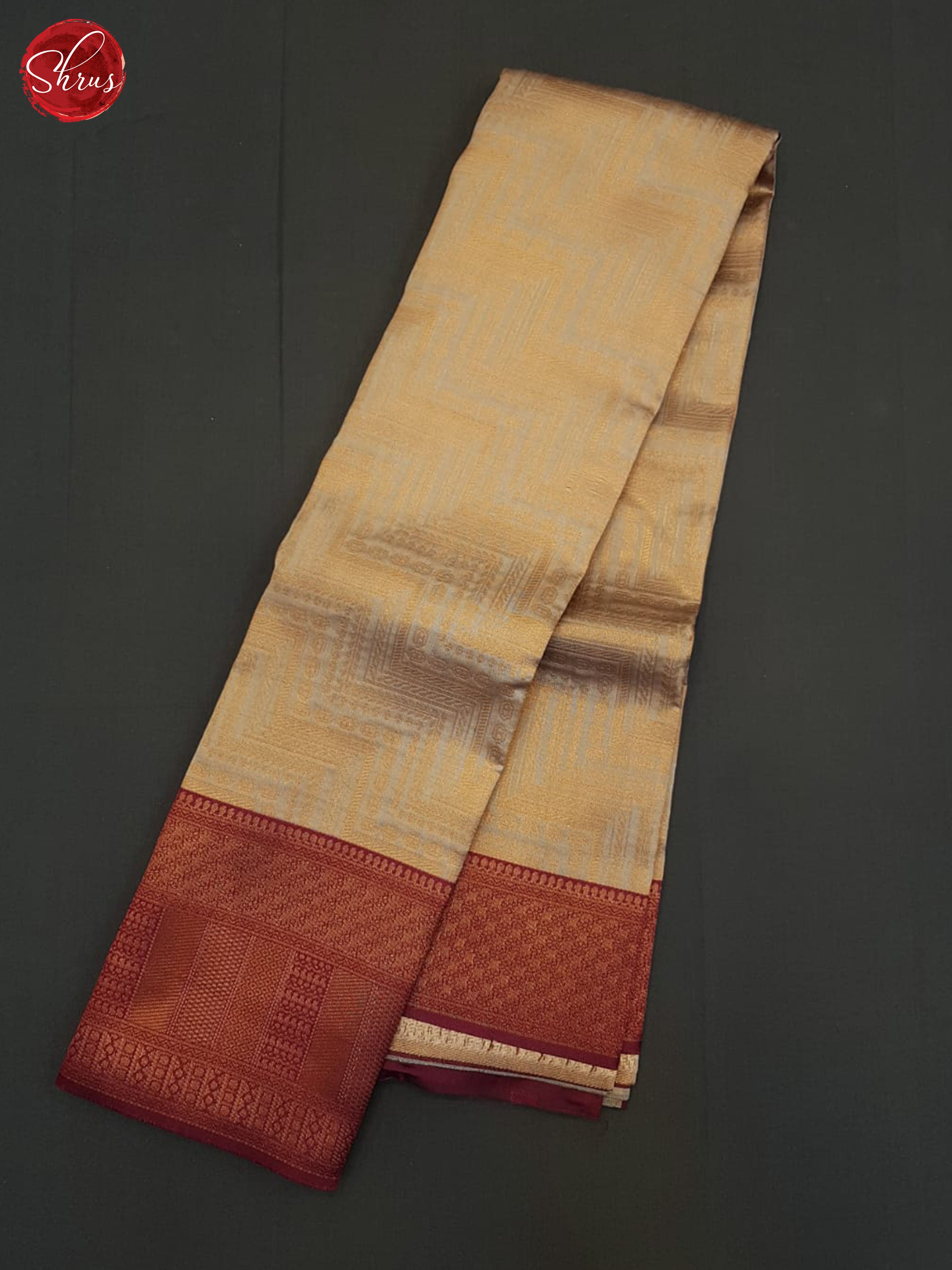 Beige And Majenta Pink-Semi kanchipiram Saree - Shop on ShrusEternity.com