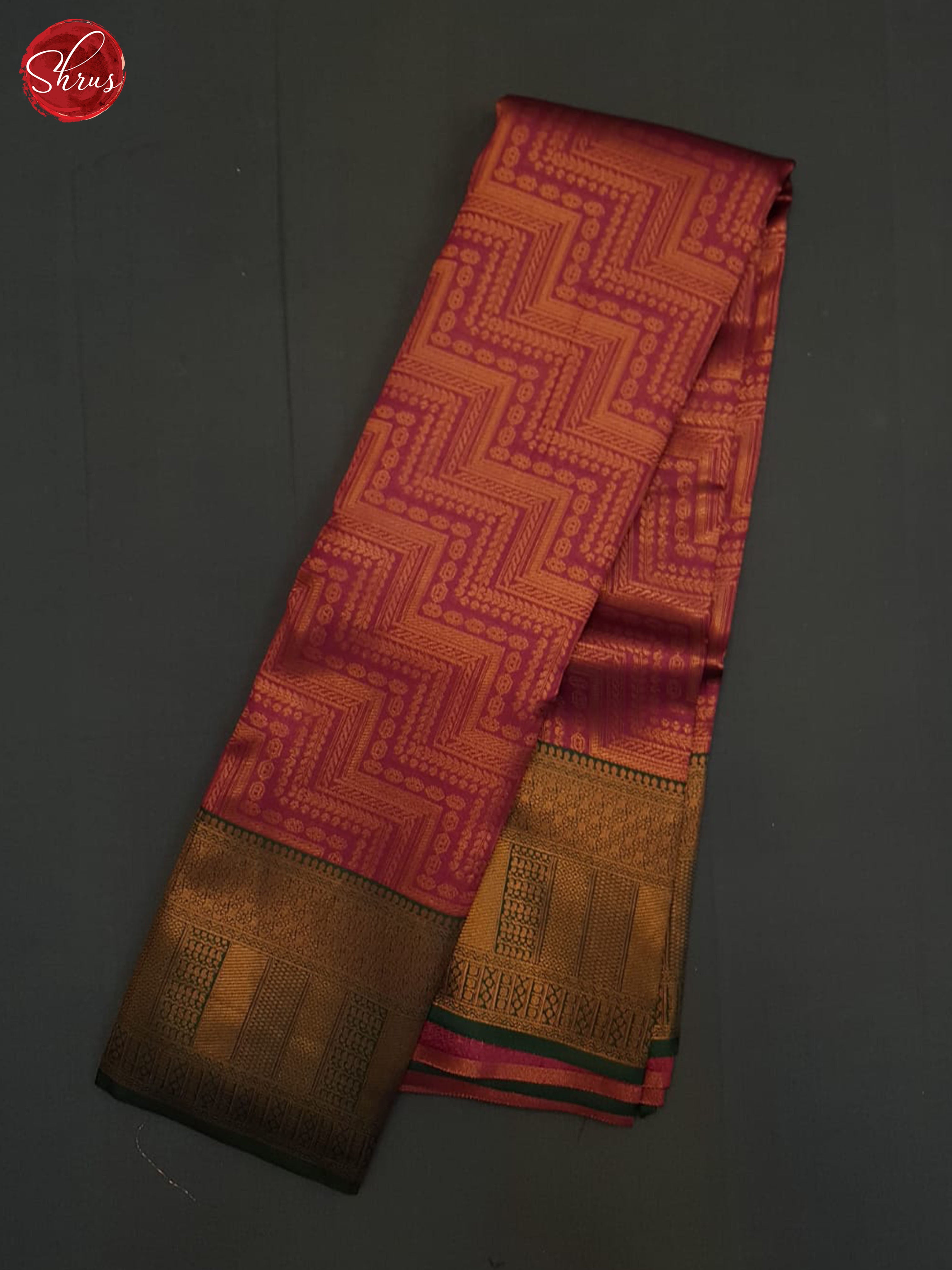 Majenta Pink And Green-Semi kanchipuram saree - Shop on ShrusEternity.com