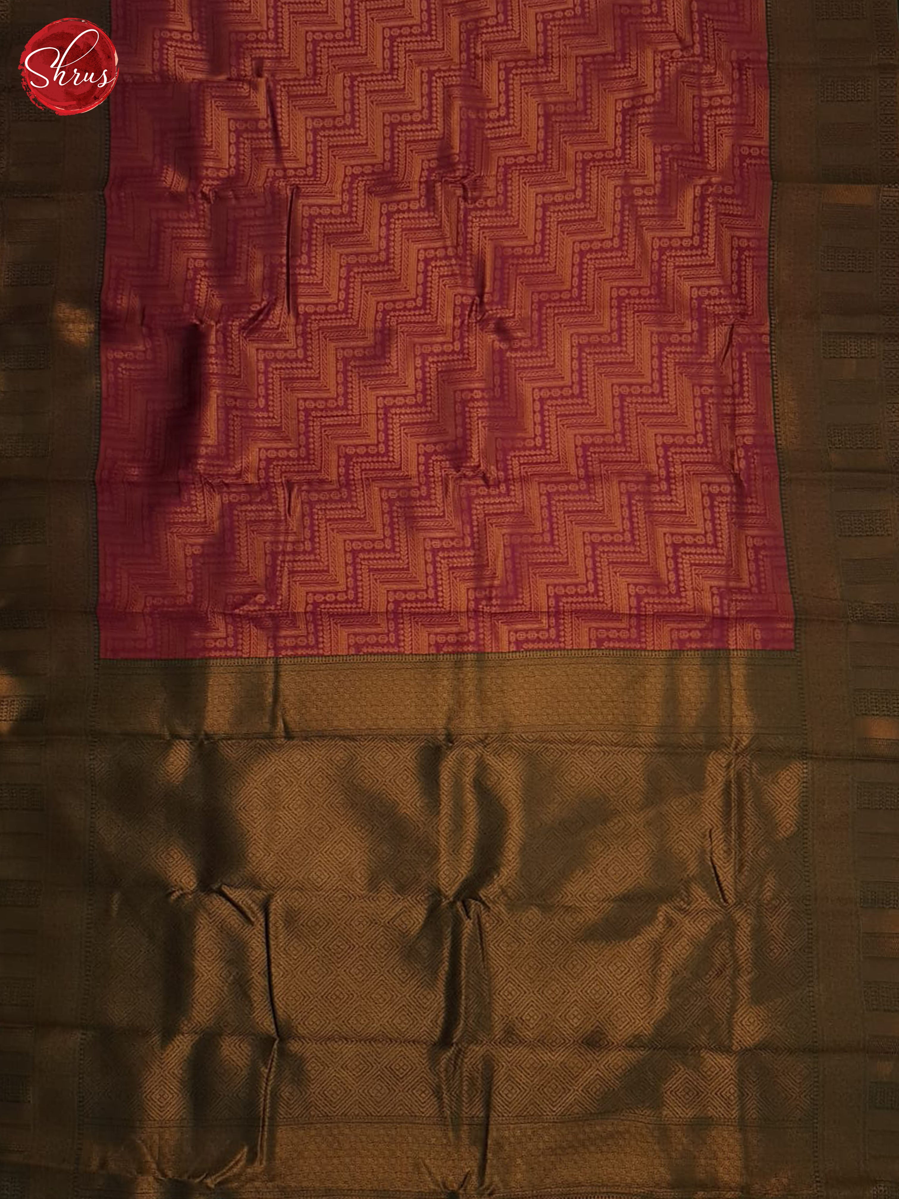 Majenta Pink And Green-Semi kanchipuram saree - Shop on ShrusEternity.com