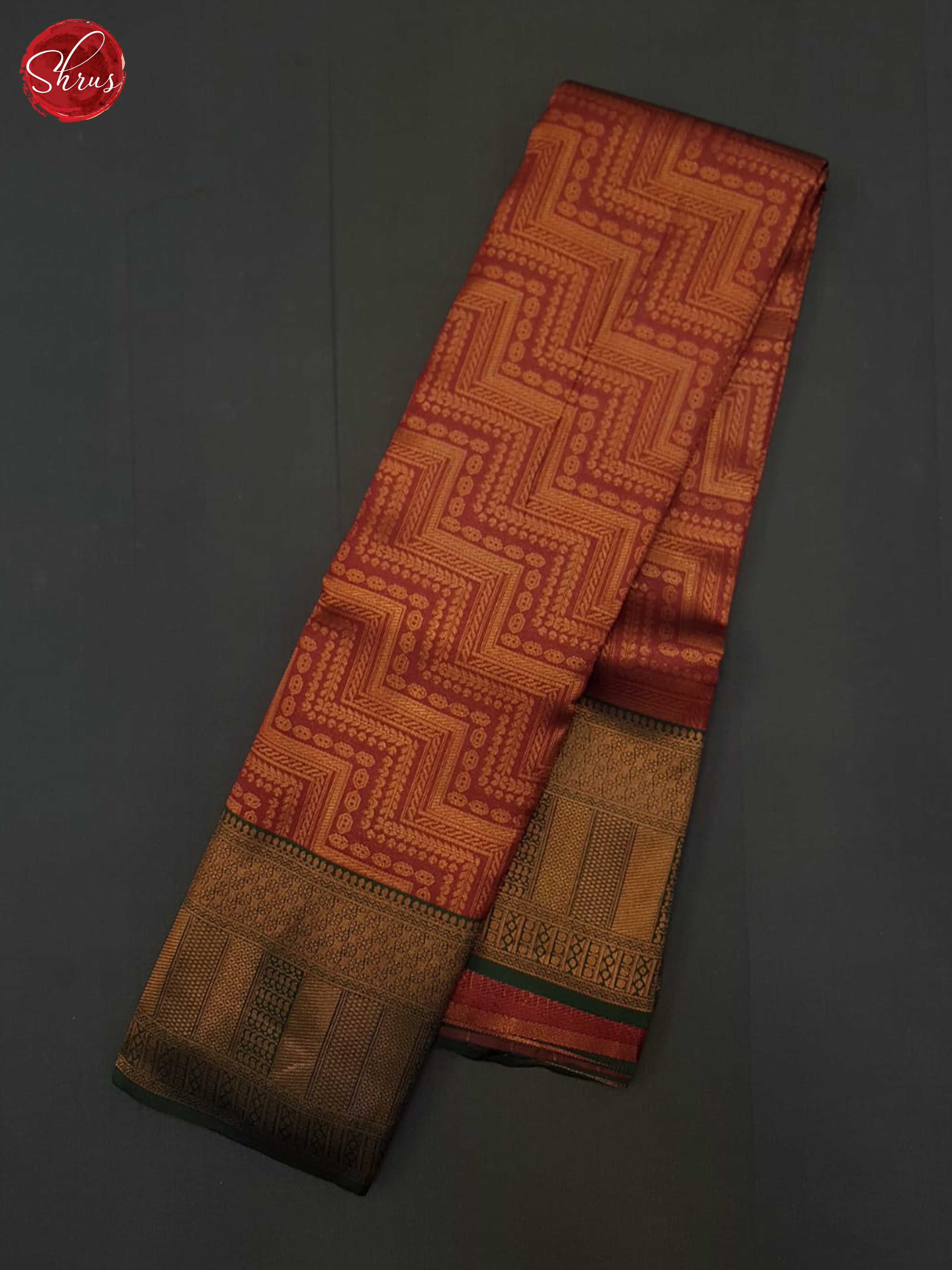 arraku marron and green - Semi Kanchipuram Saree - Shop on ShrusEternity.com