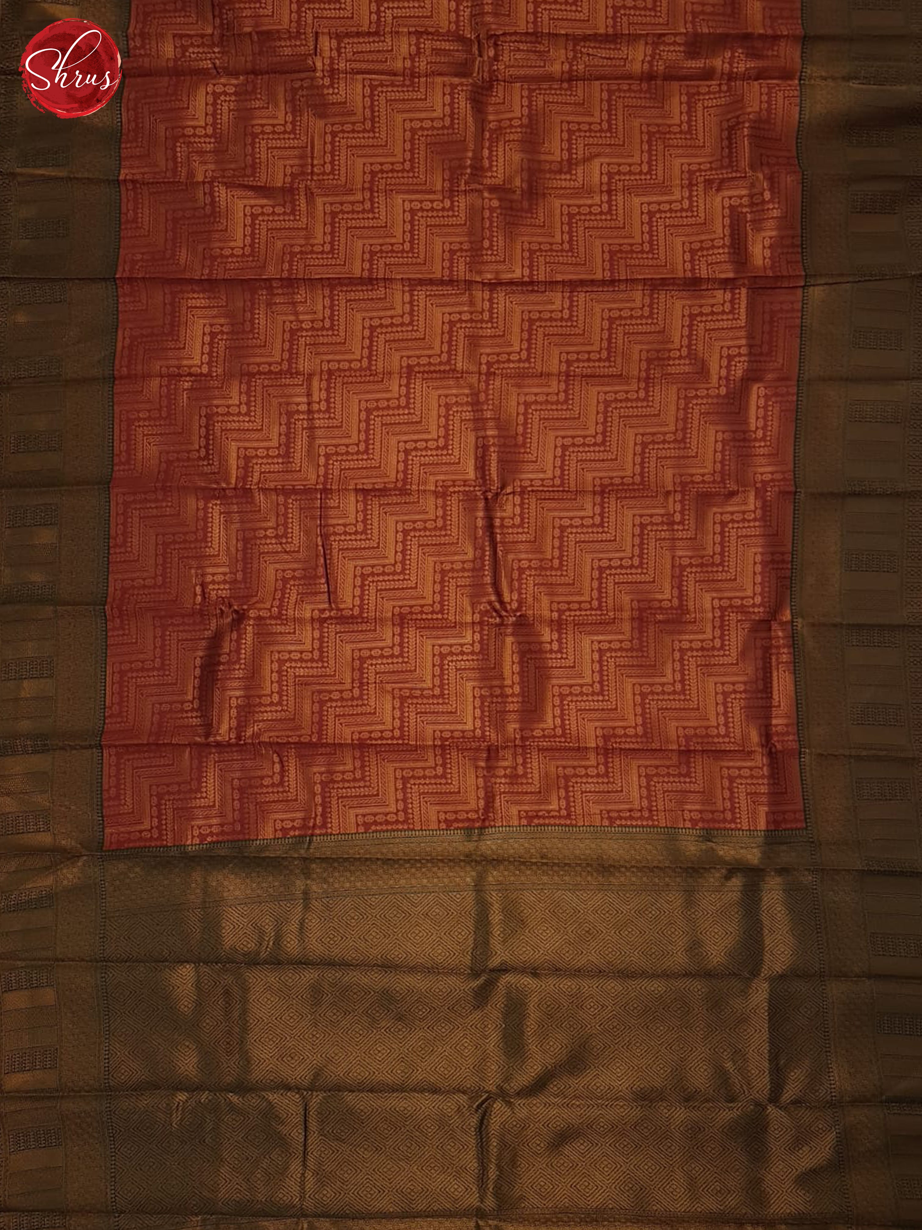 arraku marron and green - Semi Kanchipuram Saree - Shop on ShrusEternity.com