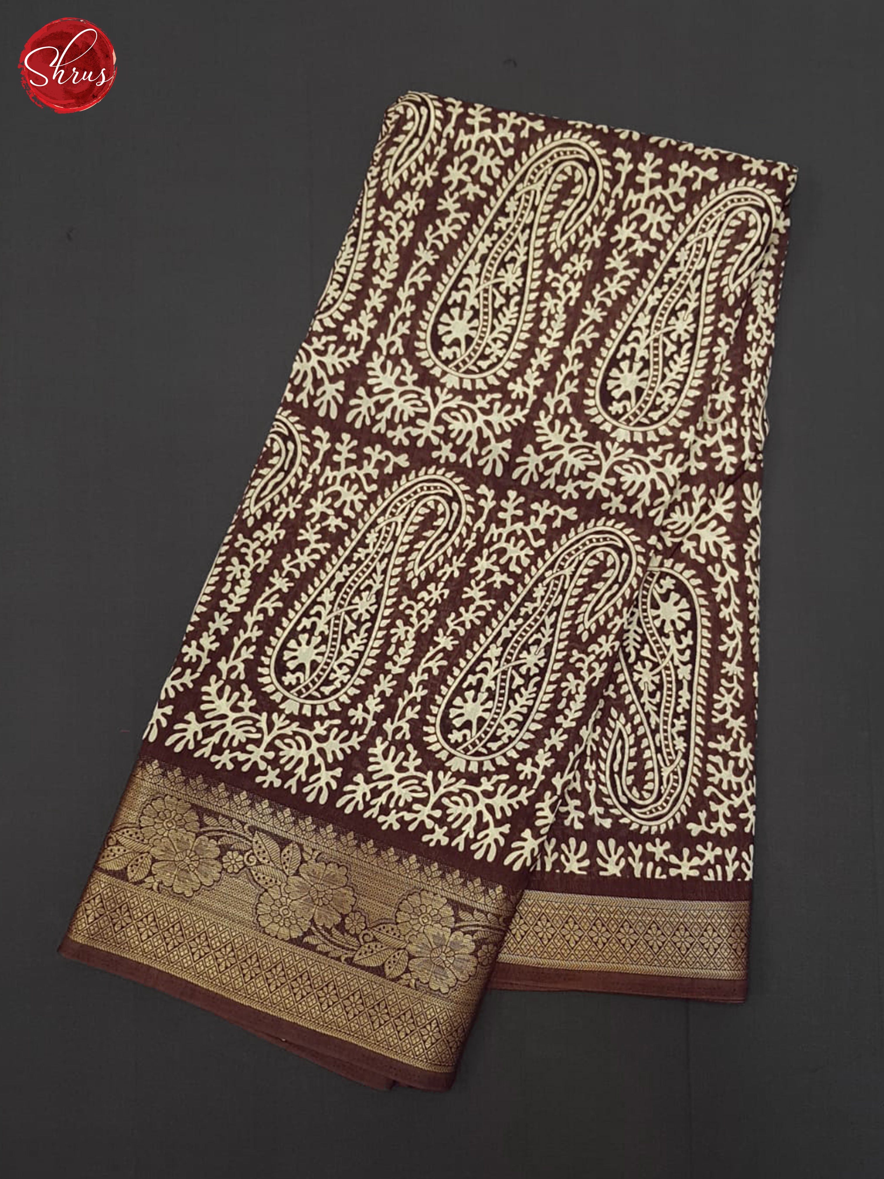 Brown(Single Tone) - Semi crepe Saree - Shop on ShrusEternity.com