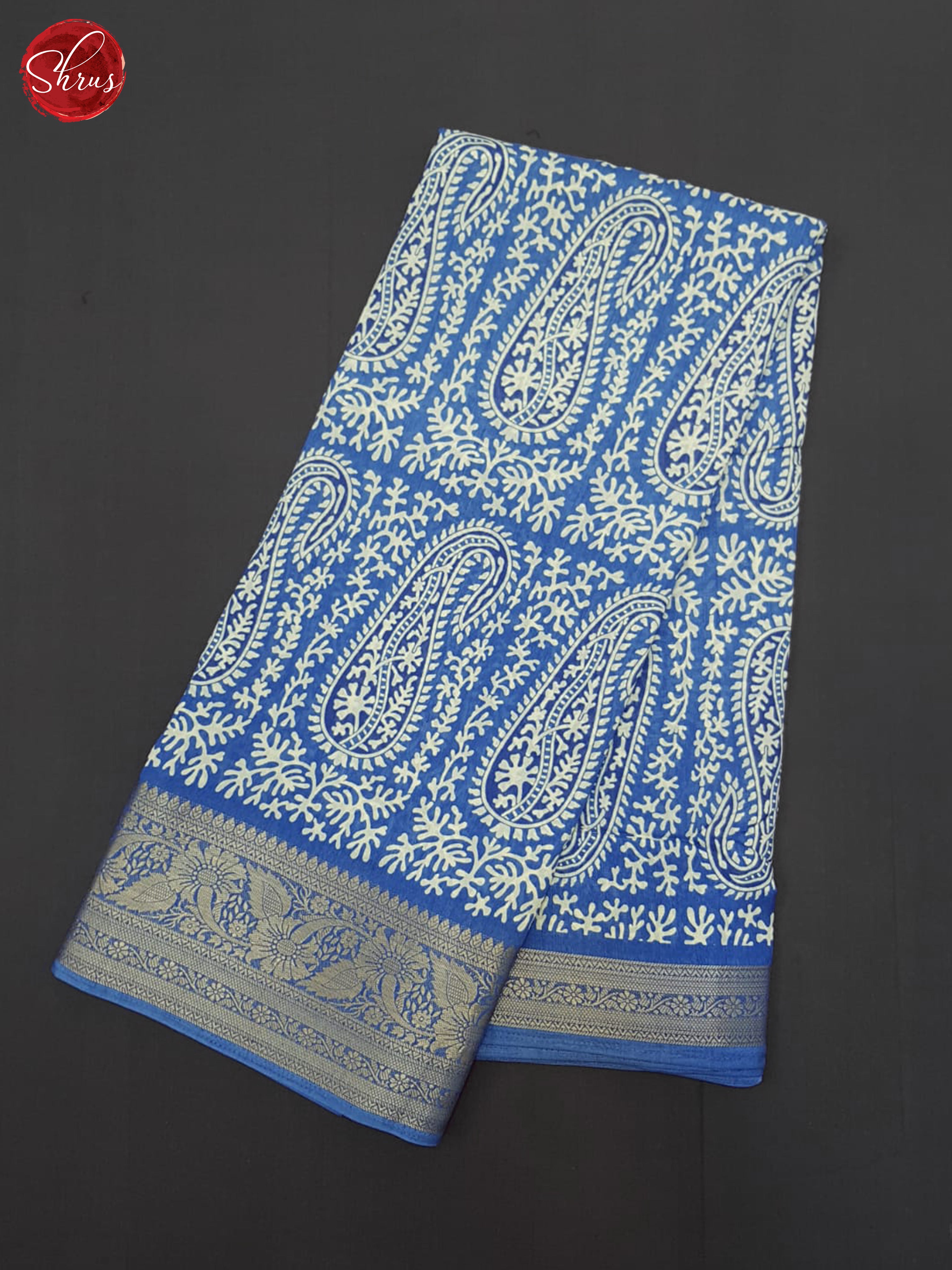 Blue(Single Tone) - Semi crepe Saree - Shop on ShrusEternity.com