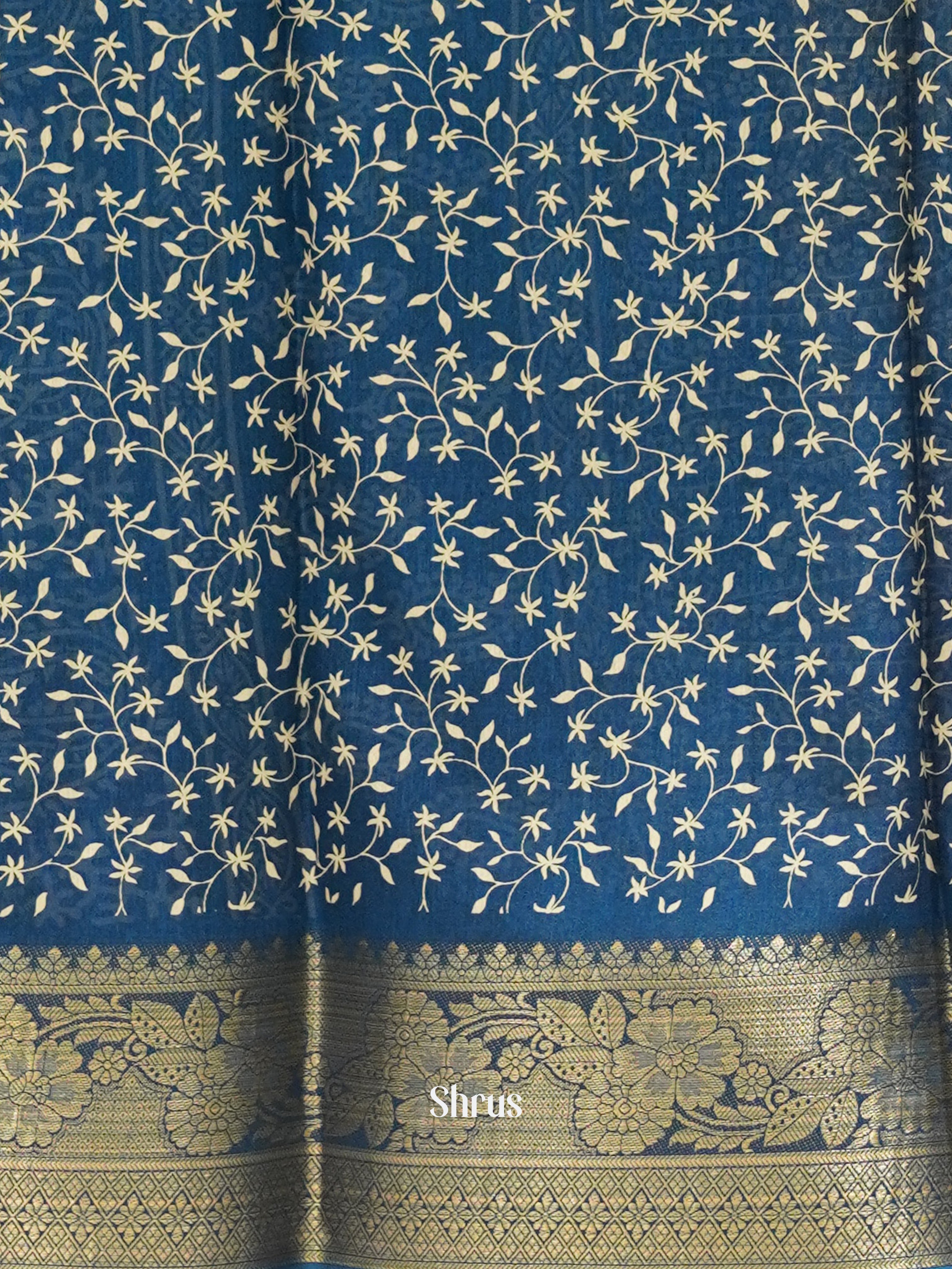 Blue(Single Tone)- Semi crepe Saree