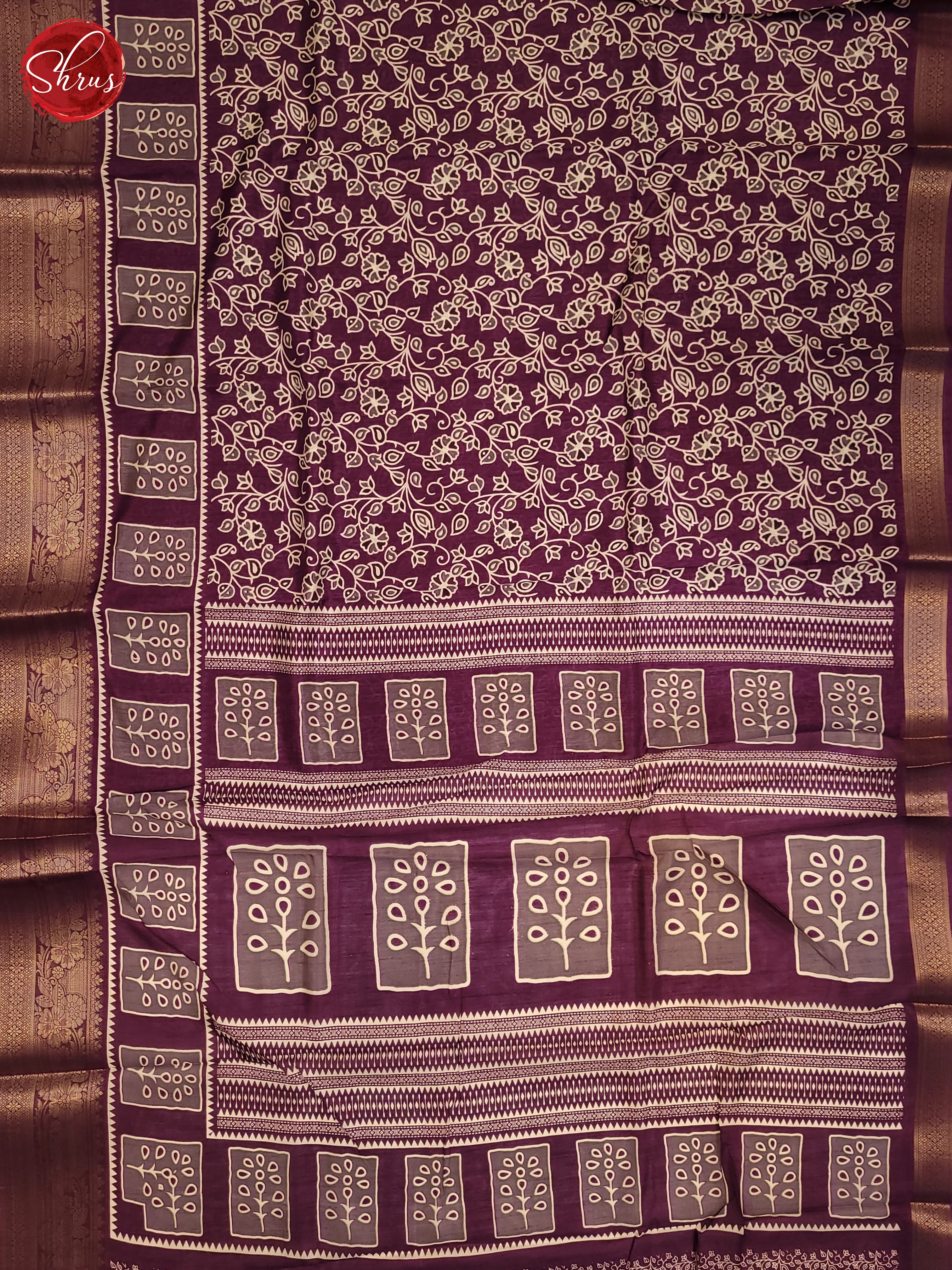 Purple(Single Tone) - Semi Crepe Saree - Shop on ShrusEternity.com