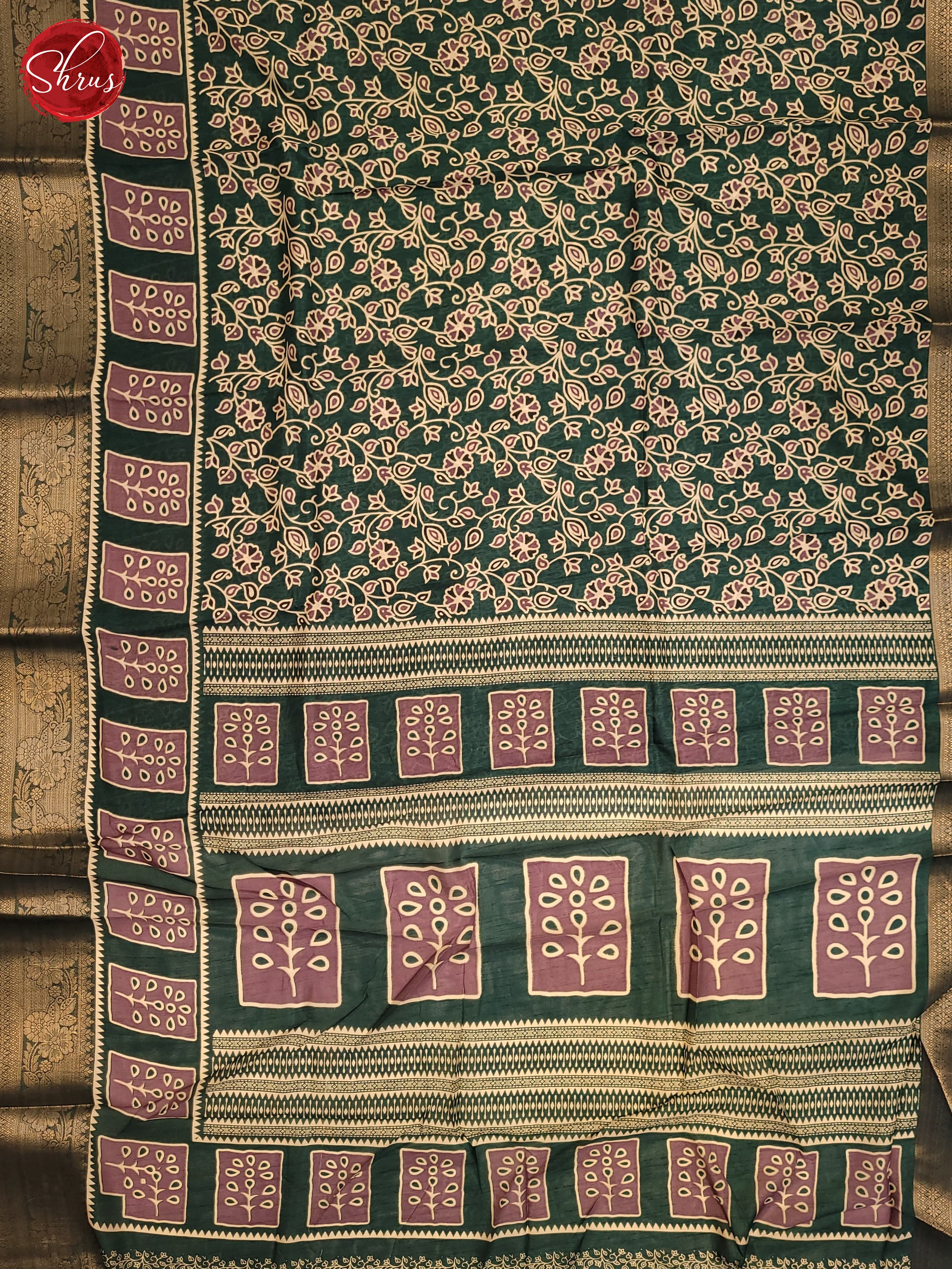 Green(Single Tone) - Semi Crepe Saree - Shop on ShrusEternity.com