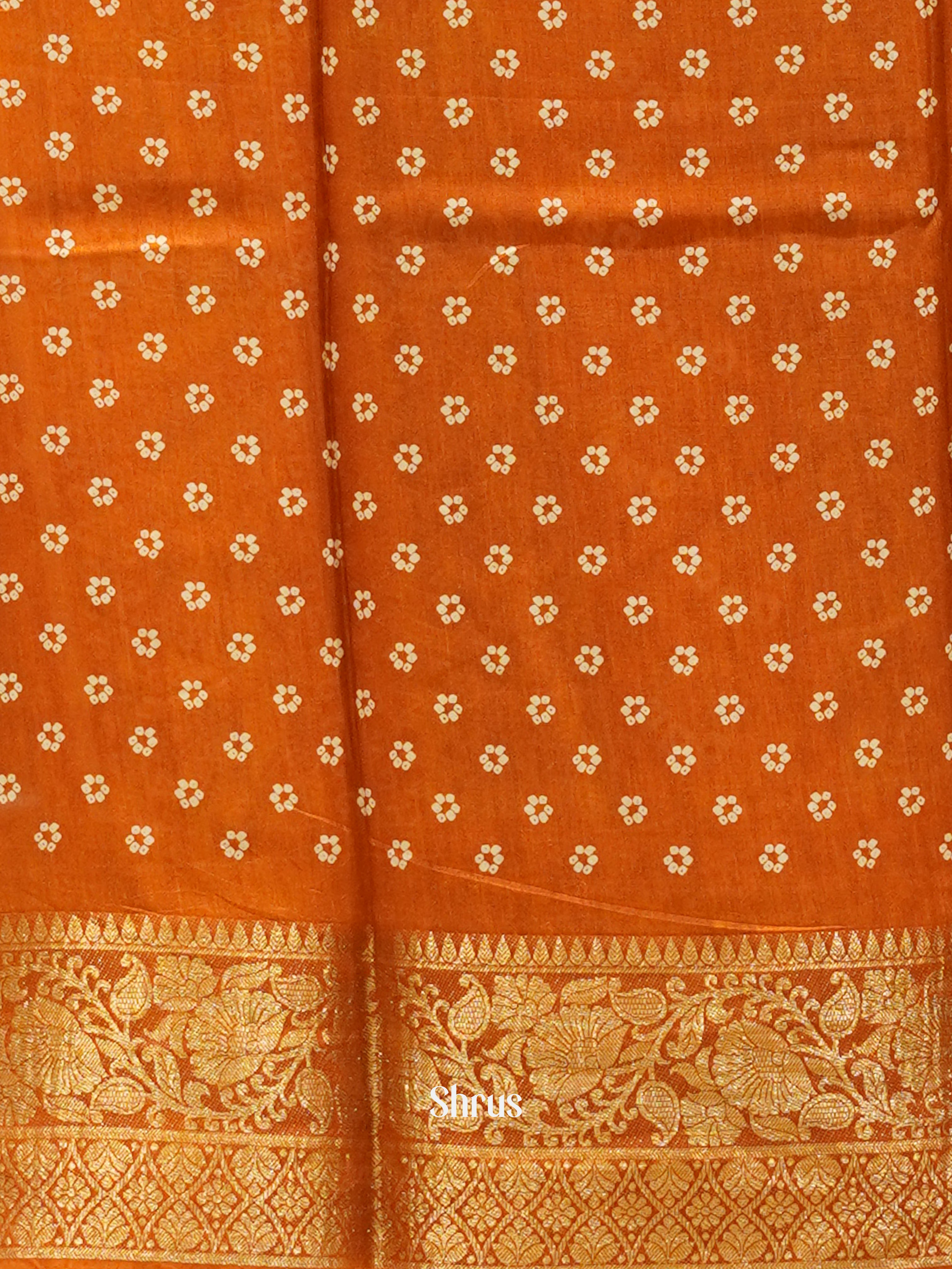 Orange(Single Tone)- Semi crepe Saree