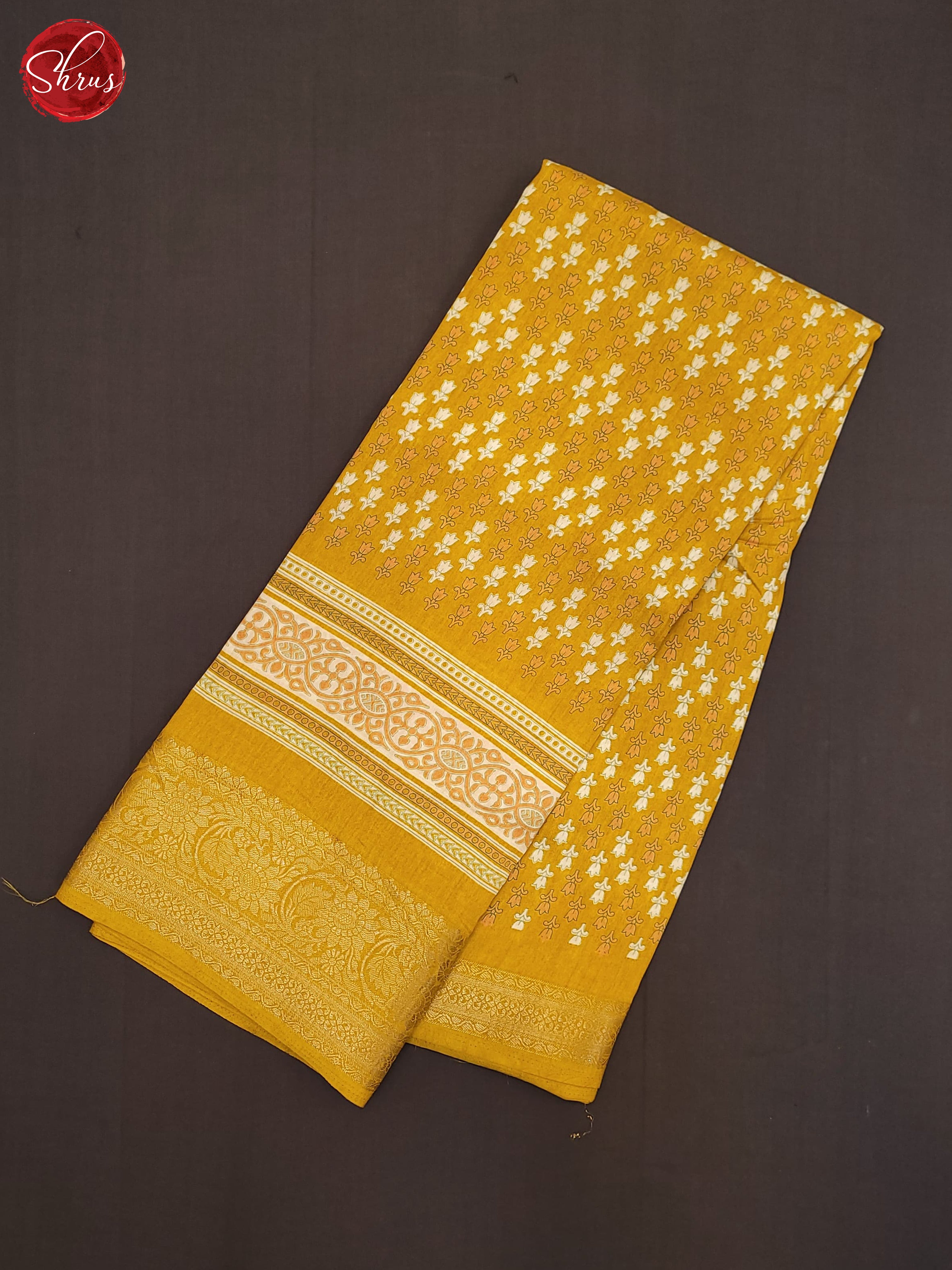 Yellow(Single Tone) - Semi Crepe Saree - Shop on ShrusEternity.com