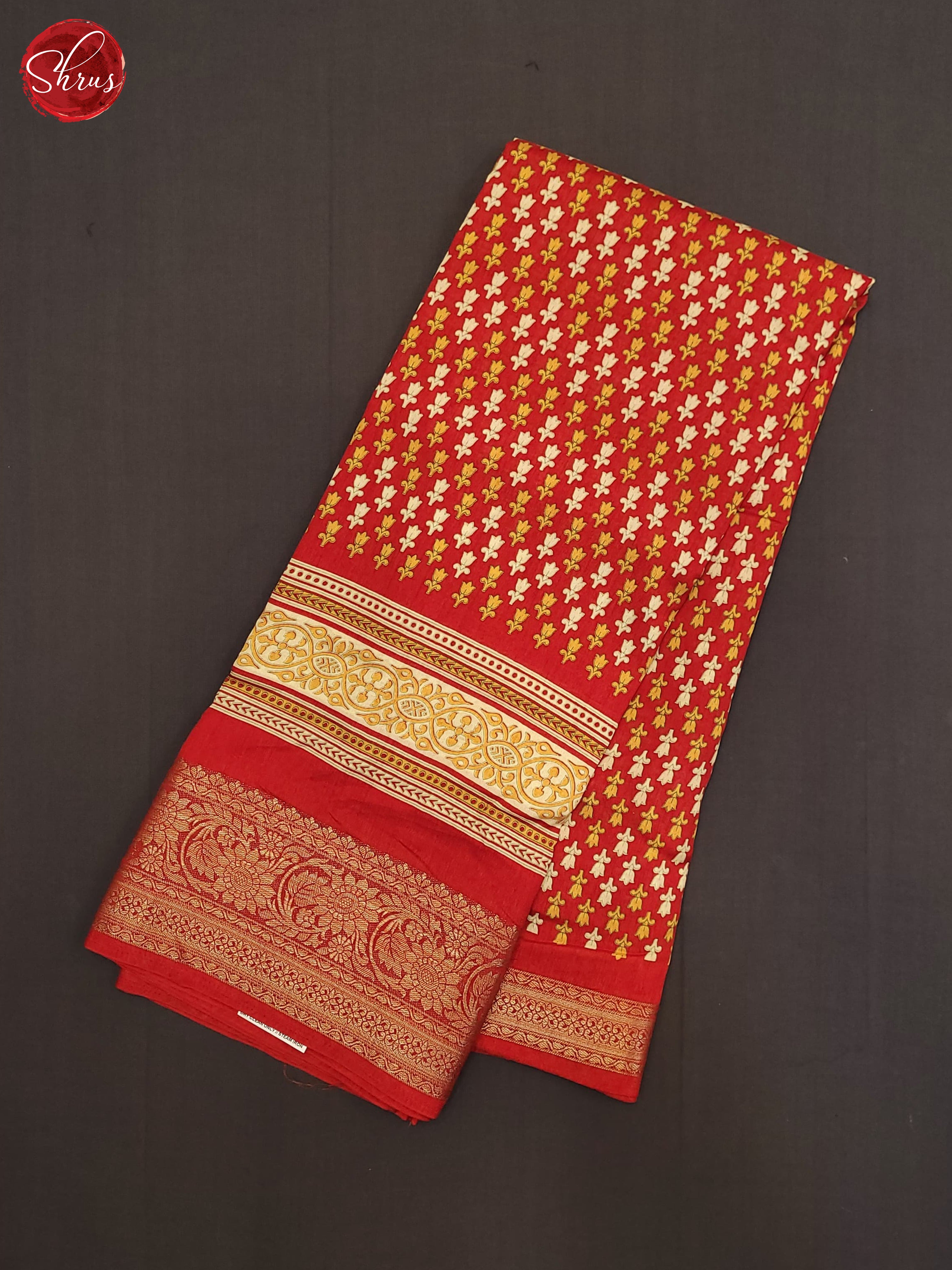 Red(Single Tone)- Semi Crepe Saree - Shop on ShrusEternity.com