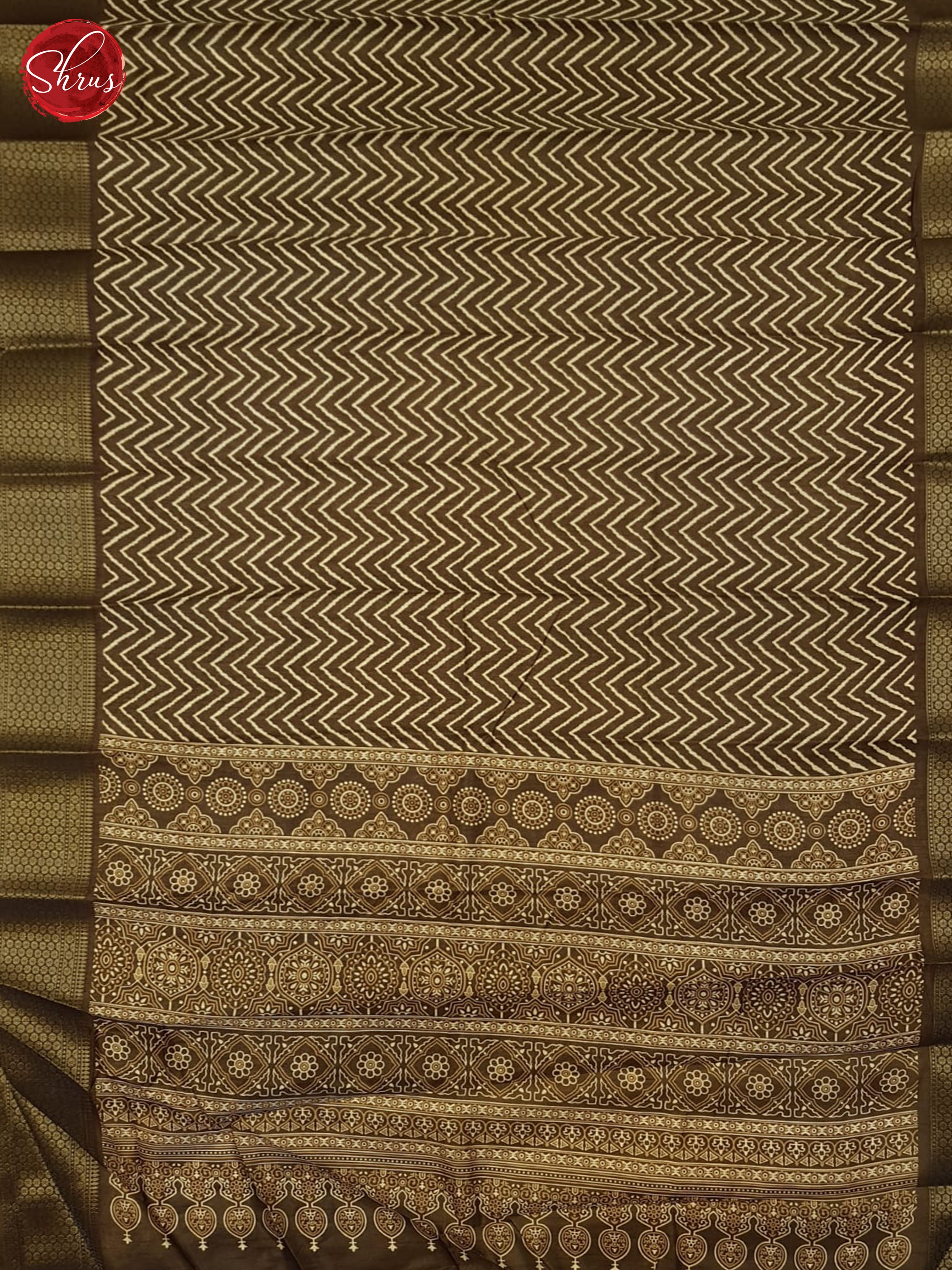 Brown(Single tone)- Semi Crepe Saree - Shop on ShrusEternity.com