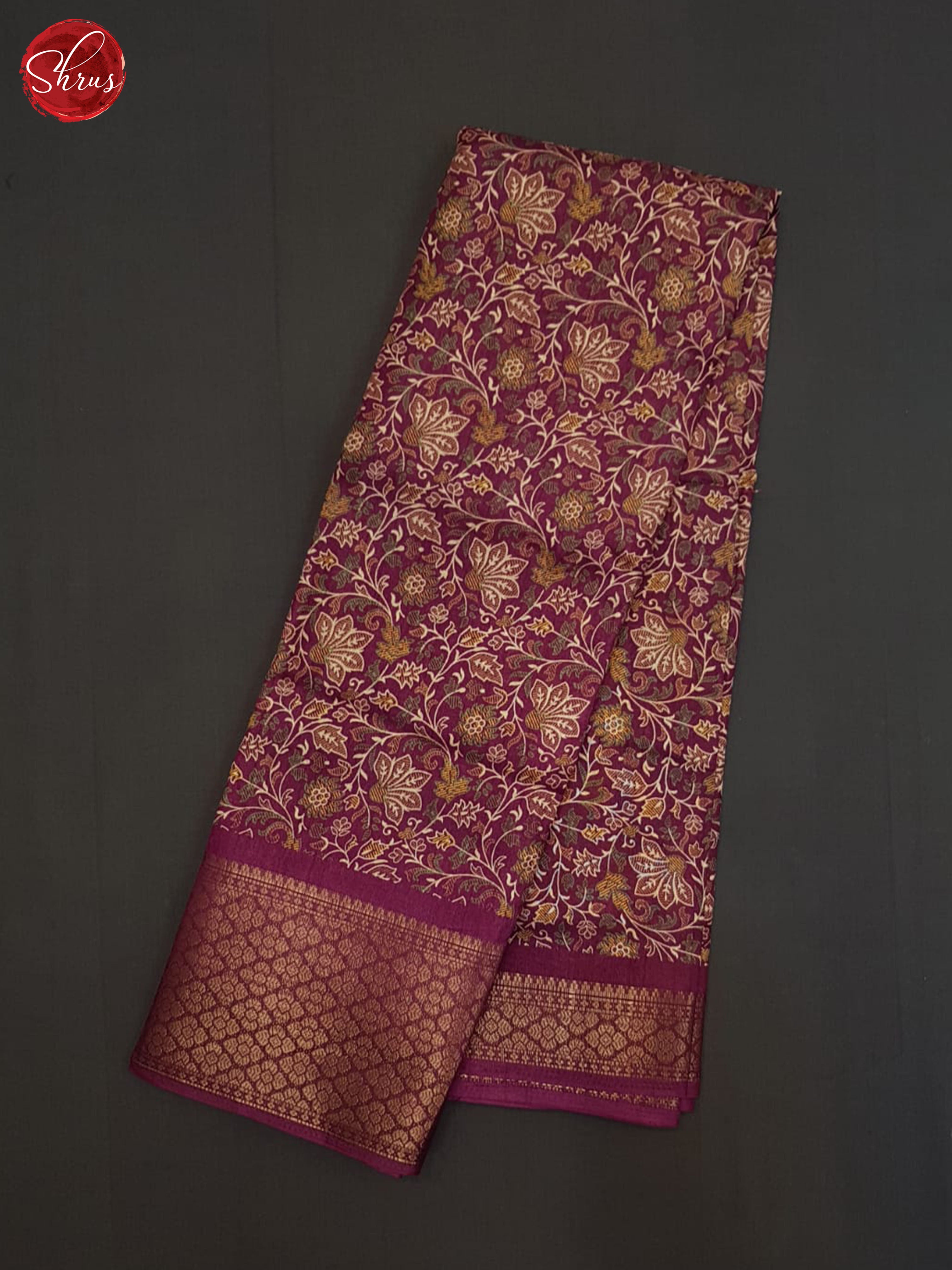 Wine(single tone)- semi crepe saree - Shop on ShrusEternity.com