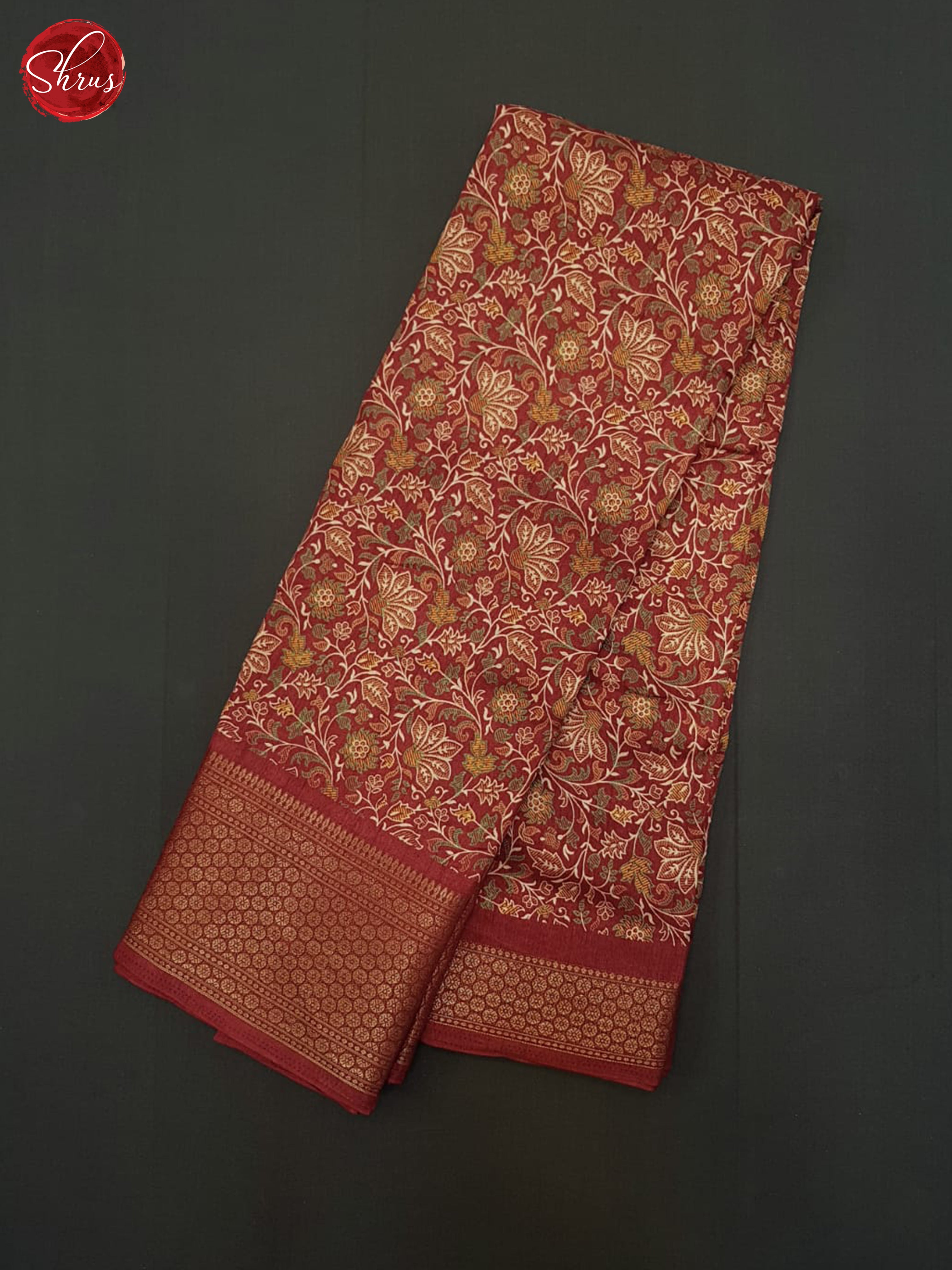 Red(Single Tone) - Semi Crepe Saree - Shop on ShrusEternity.com