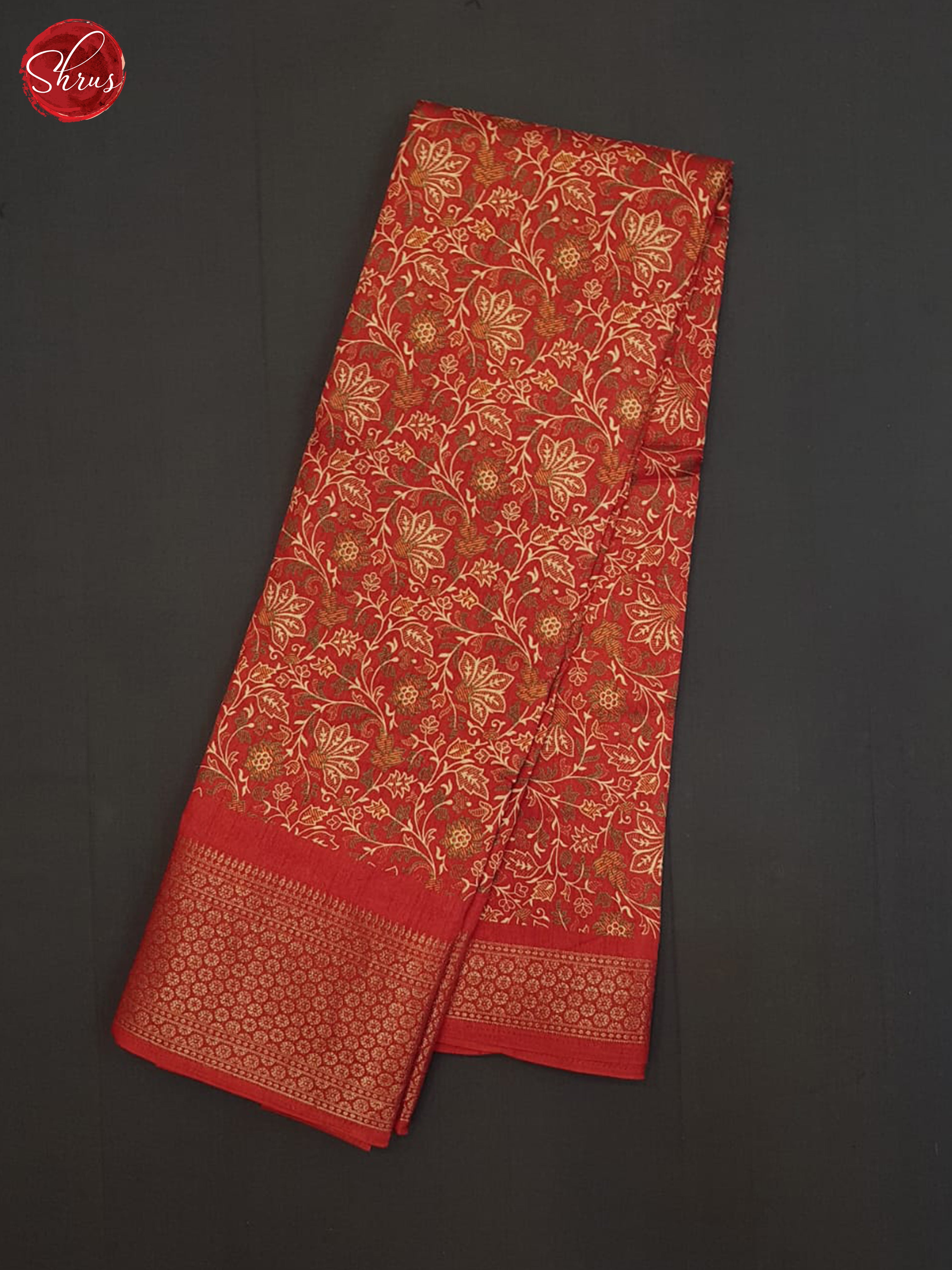 Red(single tone)-Semi Crepe saree - Shop on ShrusEternity.com