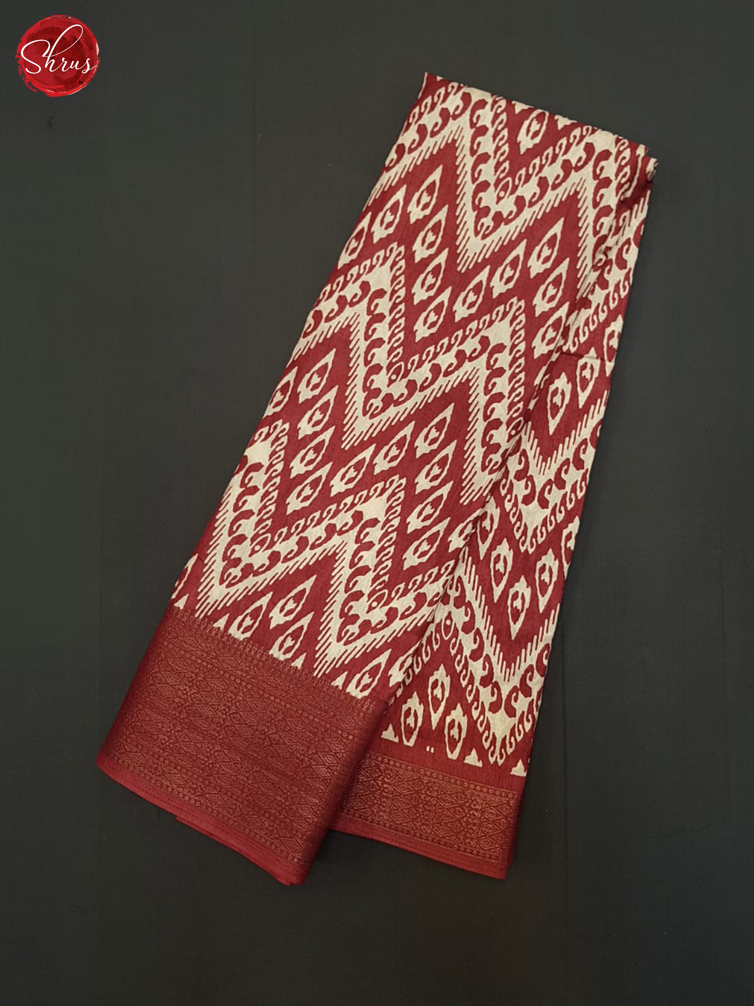 Maroon & Cream - Semi Crepe Saree - Shop on ShrusEternity.com