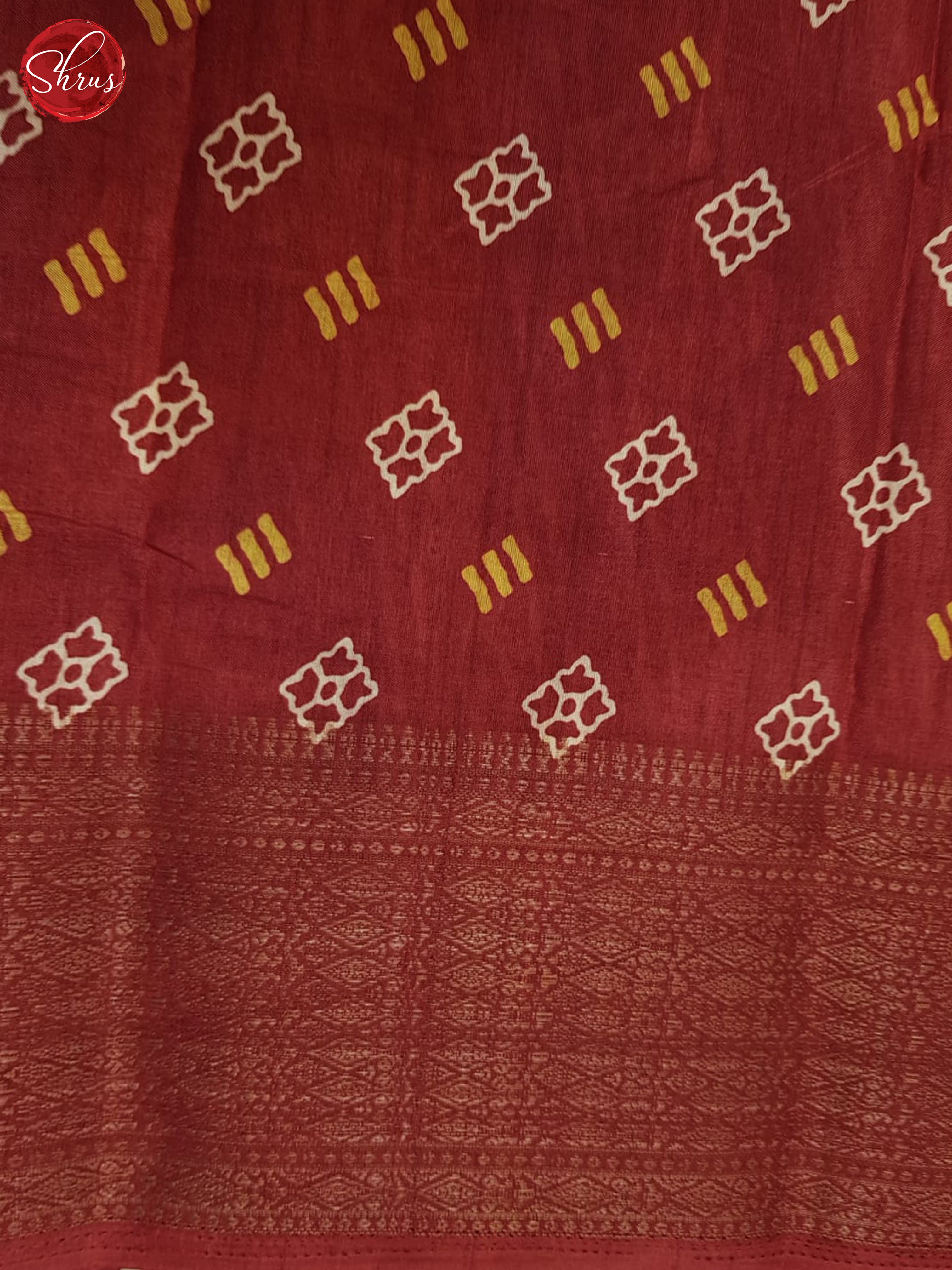 Maroon & Cream - Semi Crepe Saree - Shop on ShrusEternity.com