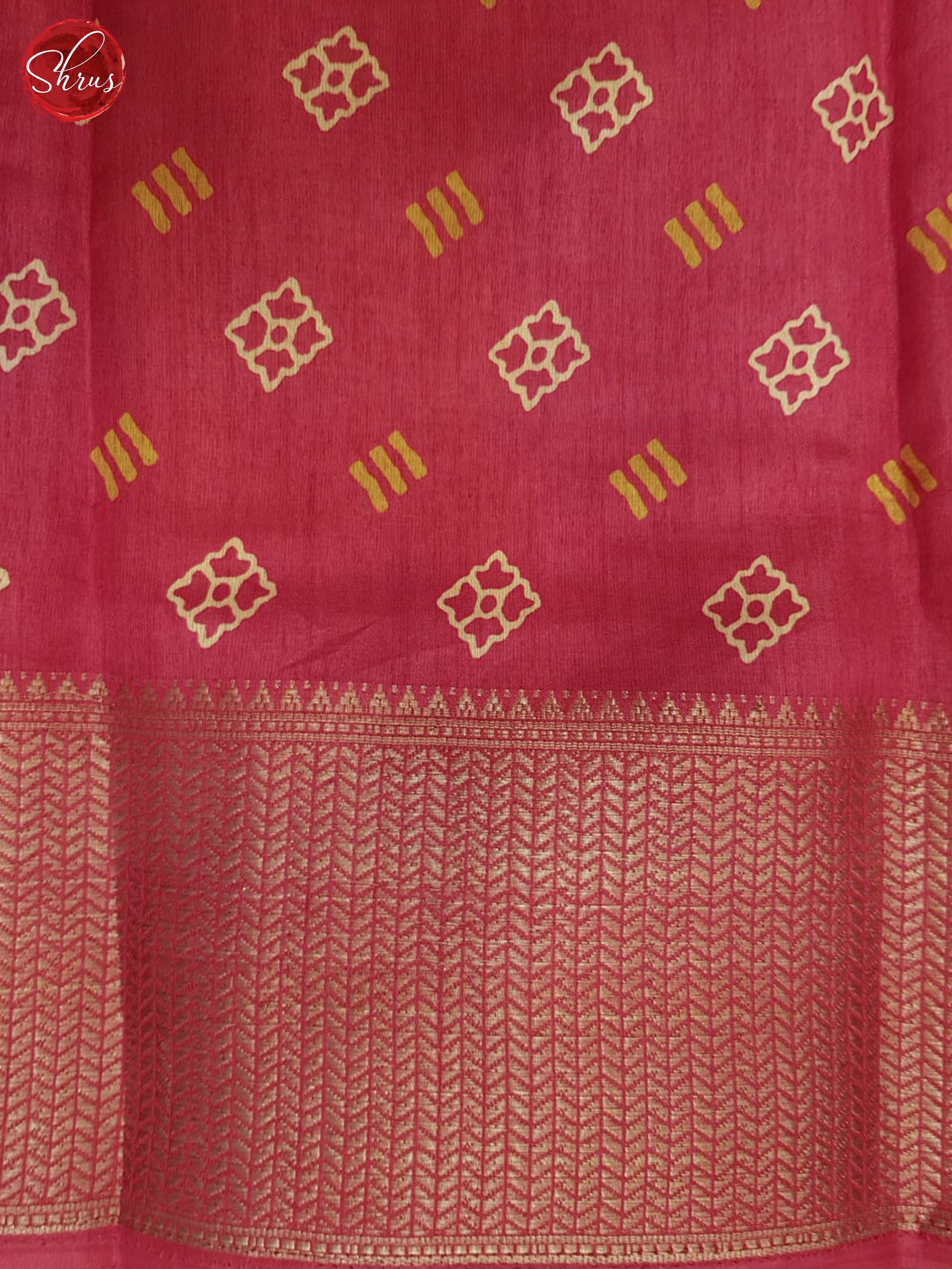 Pink & Cream - Semi Crepe Saree - Shop on ShrusEternity.com