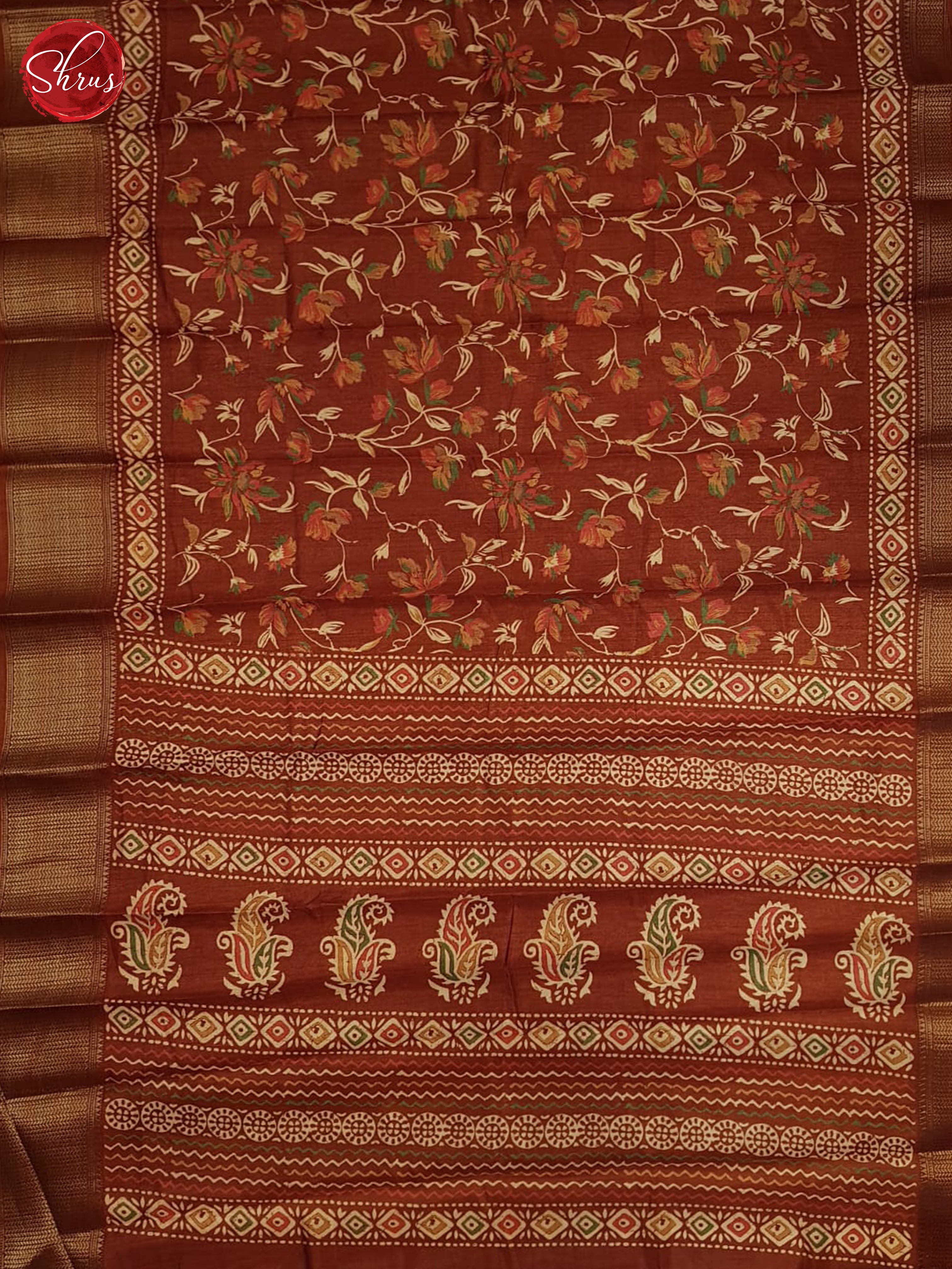 Brown(single tone)- Semi crepe saree - Shop on ShrusEternity.com