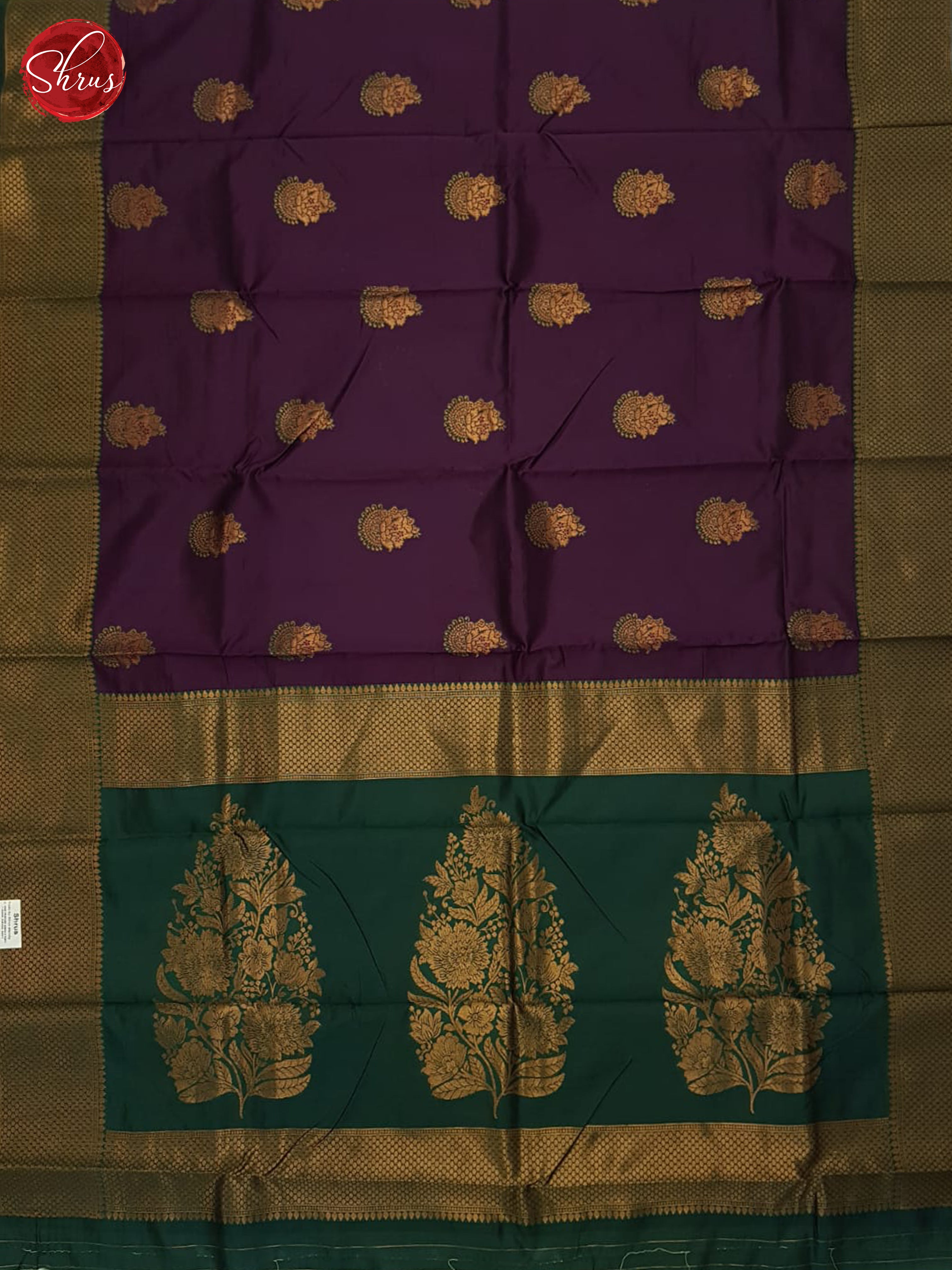 Purple And Green- Semi Soft Silk Saree - Shop on ShrusEternity.com