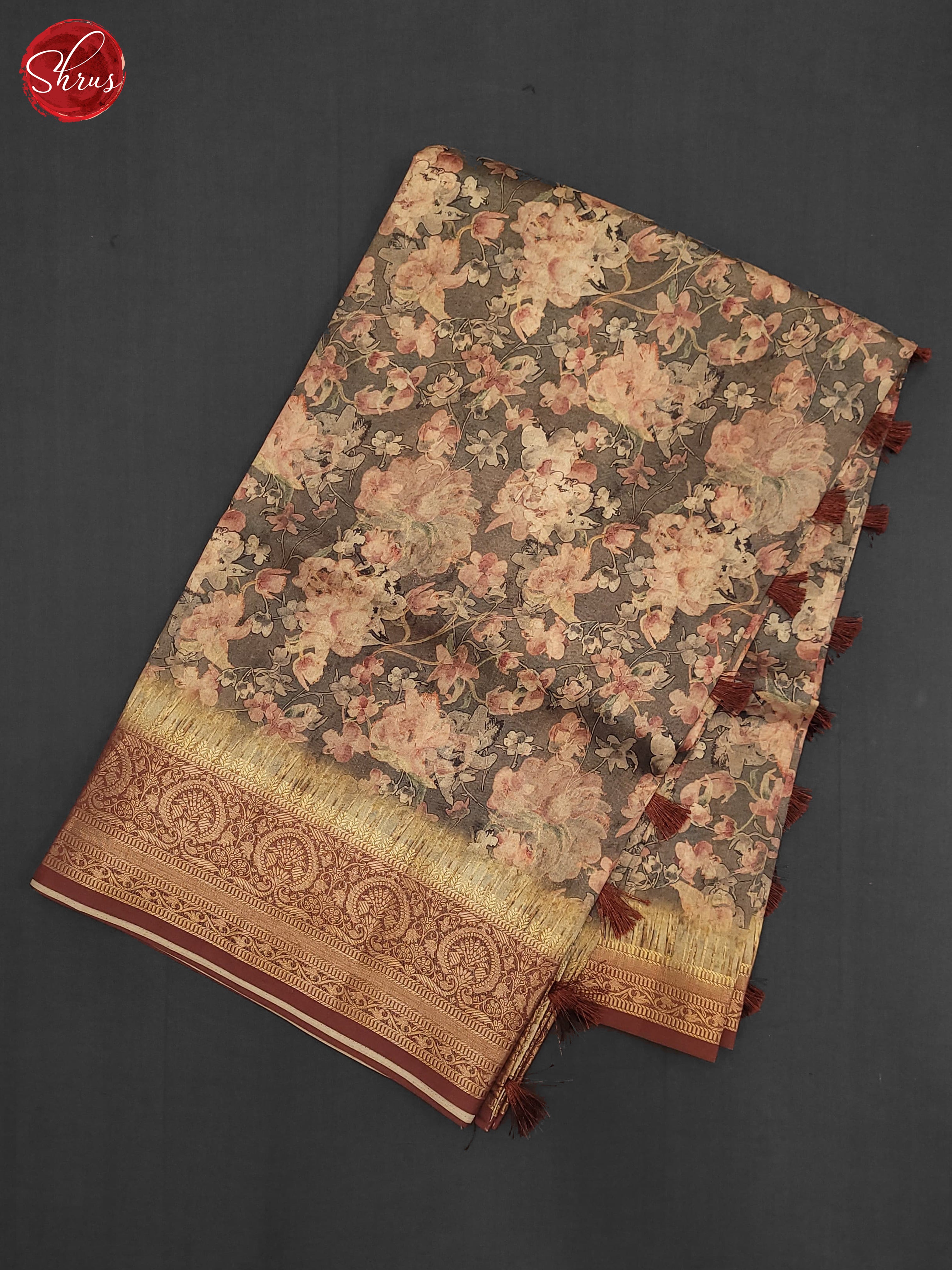 Grey & Brown- Semi Tussar Saree - Shop on ShrusEternity.com