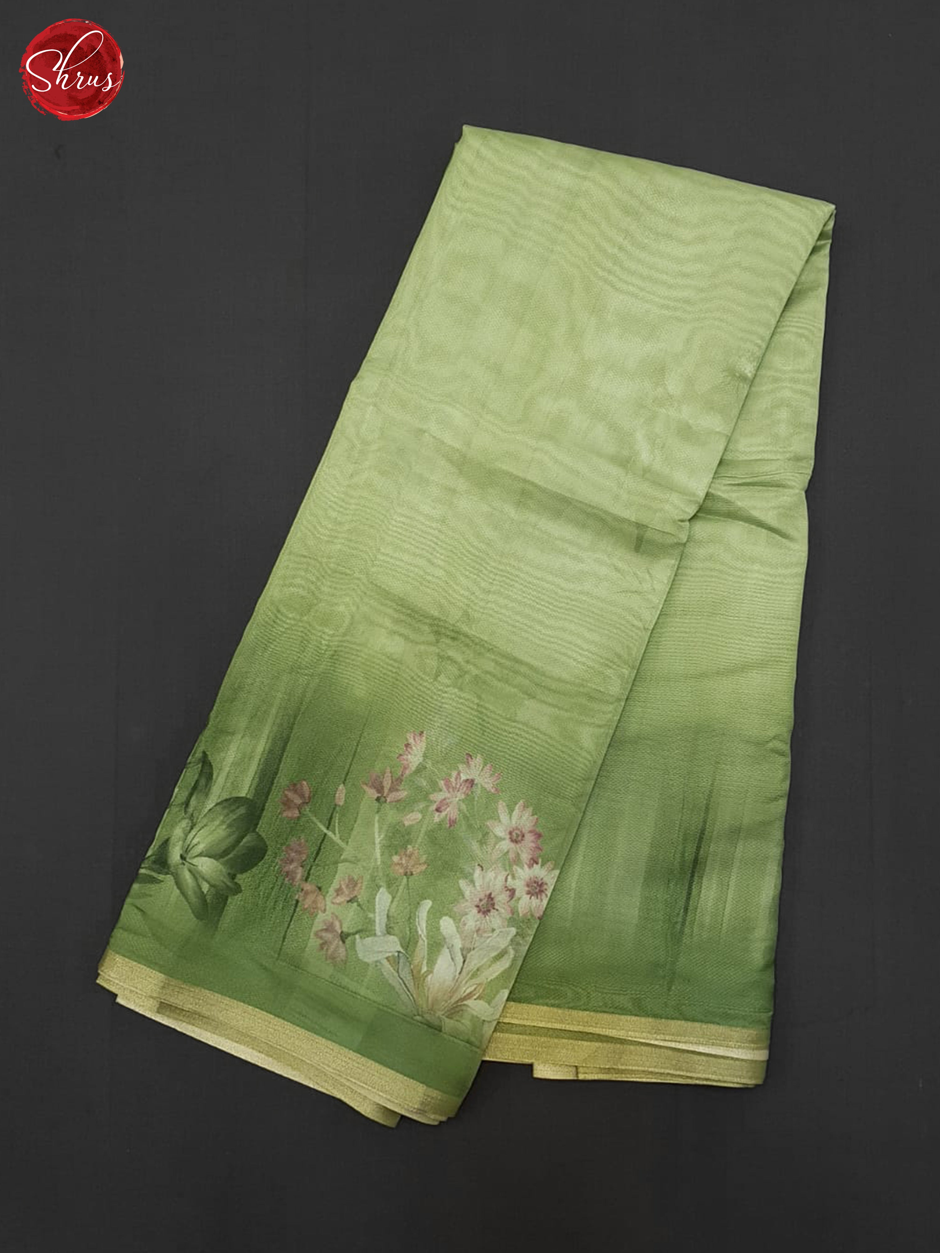 Green(Single Tone) - Semi Organza Saree - Shop on ShrusEternity.com