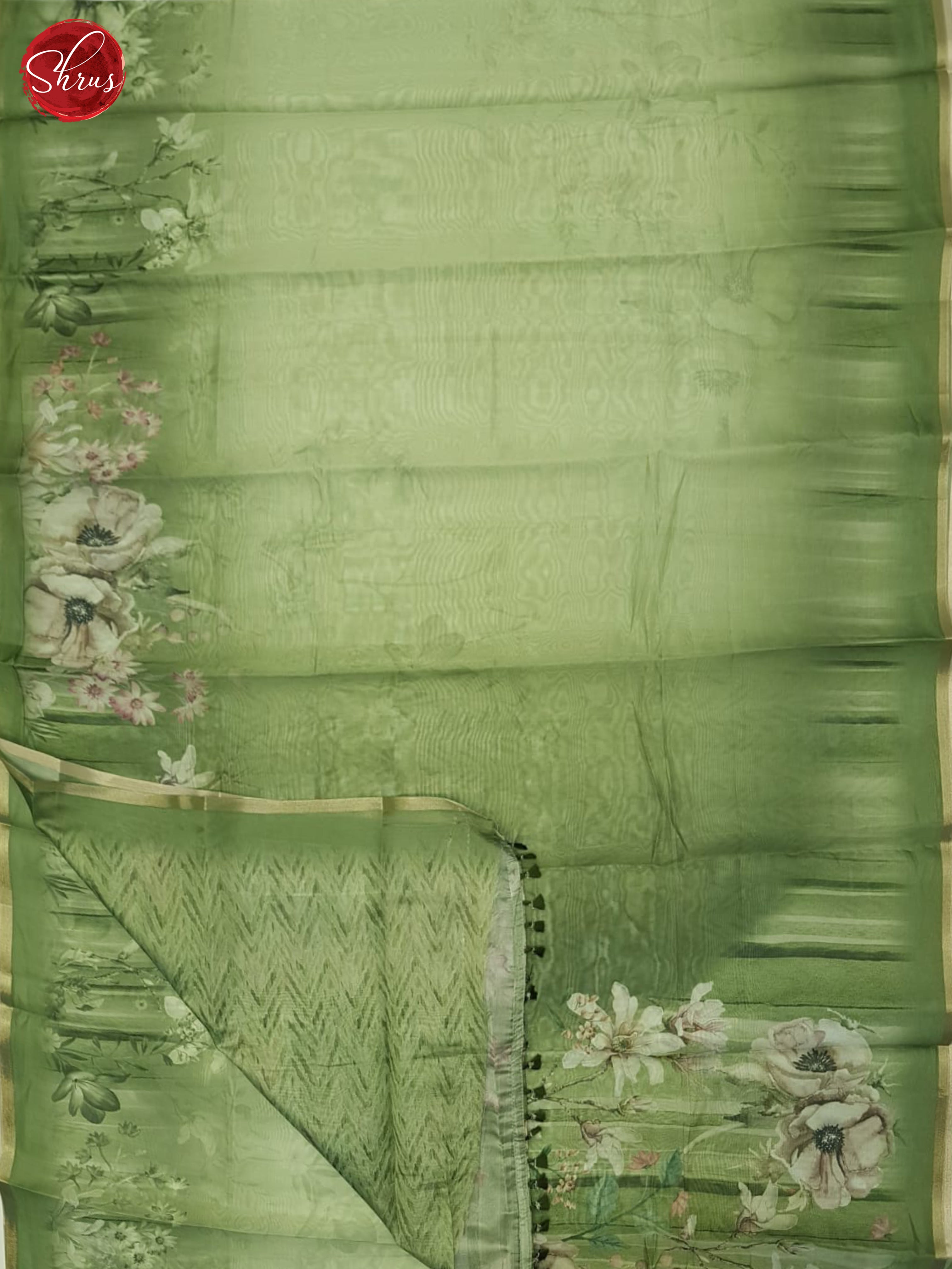 Green(Single Tone) - Semi Organza Saree - Shop on ShrusEternity.com